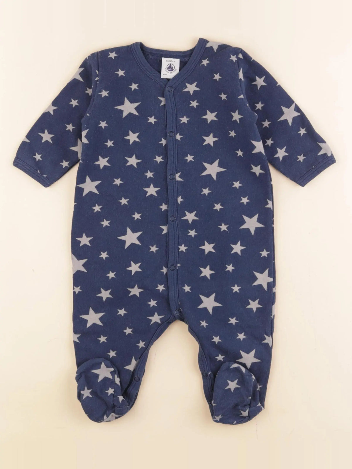 Petit Bateau - pyjama coton bleu - 6 mois