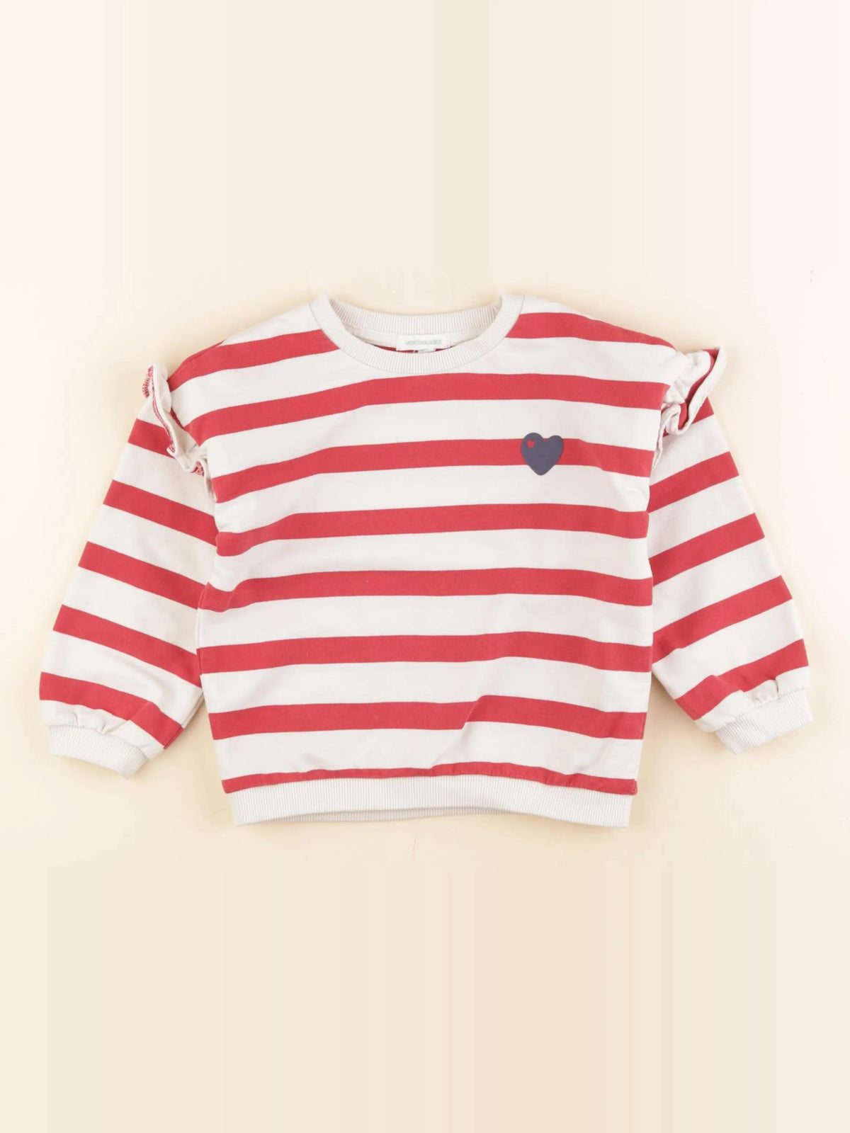 Vertbaudet - sweat rouge - 4 ans