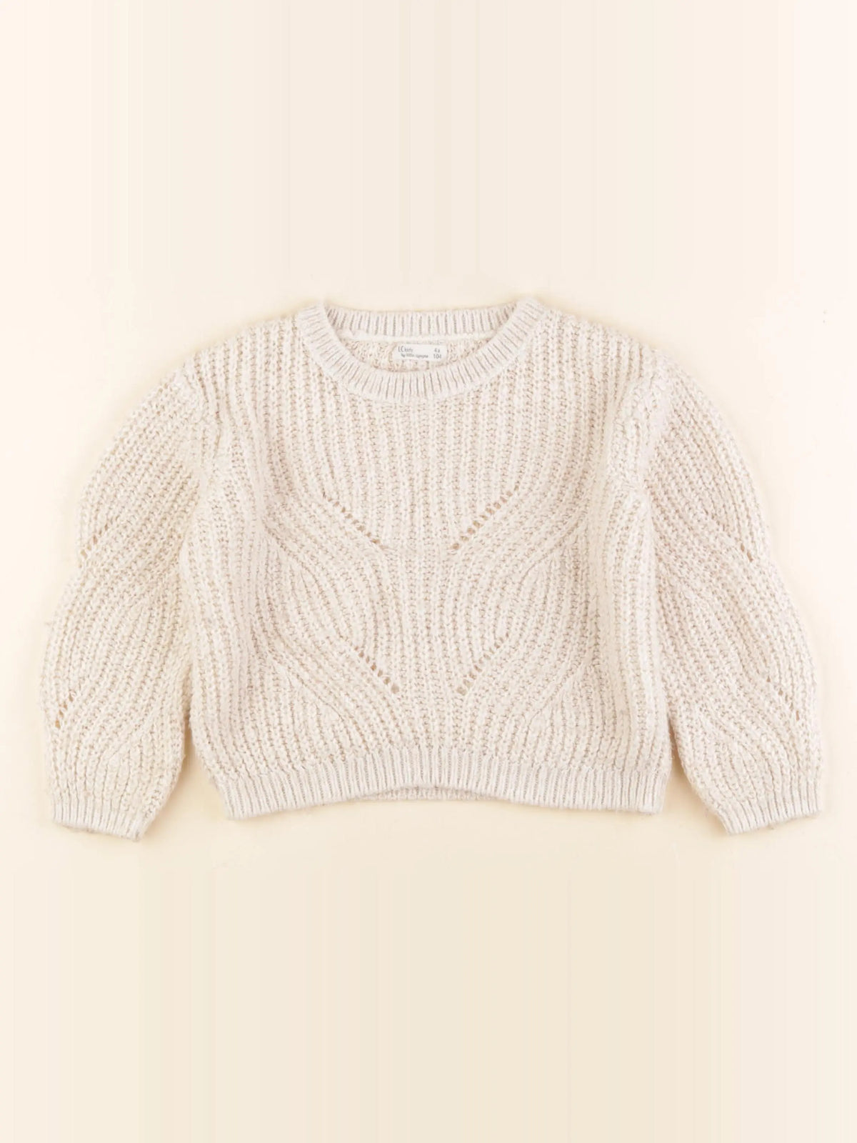 Little Cigogne - pull or, beige - 4 ans
