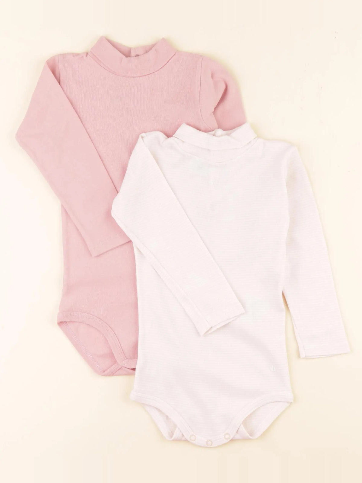 Petit Bateau - lot de 2 bodies en coton rose - 18 mois