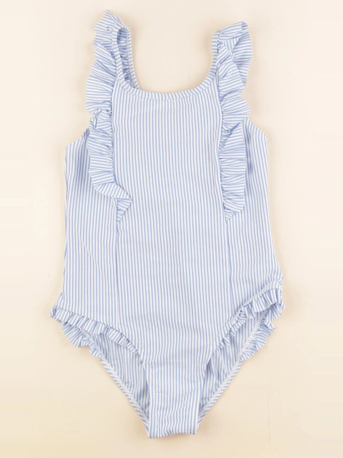 Vertbaudet - maillot de bain bleu, blanc - 10 ans
