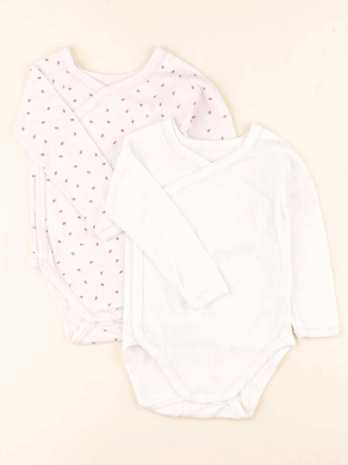 Petit Bateau - lot de 2 bodies en coton multicolore, rose, blanc - 12 mois