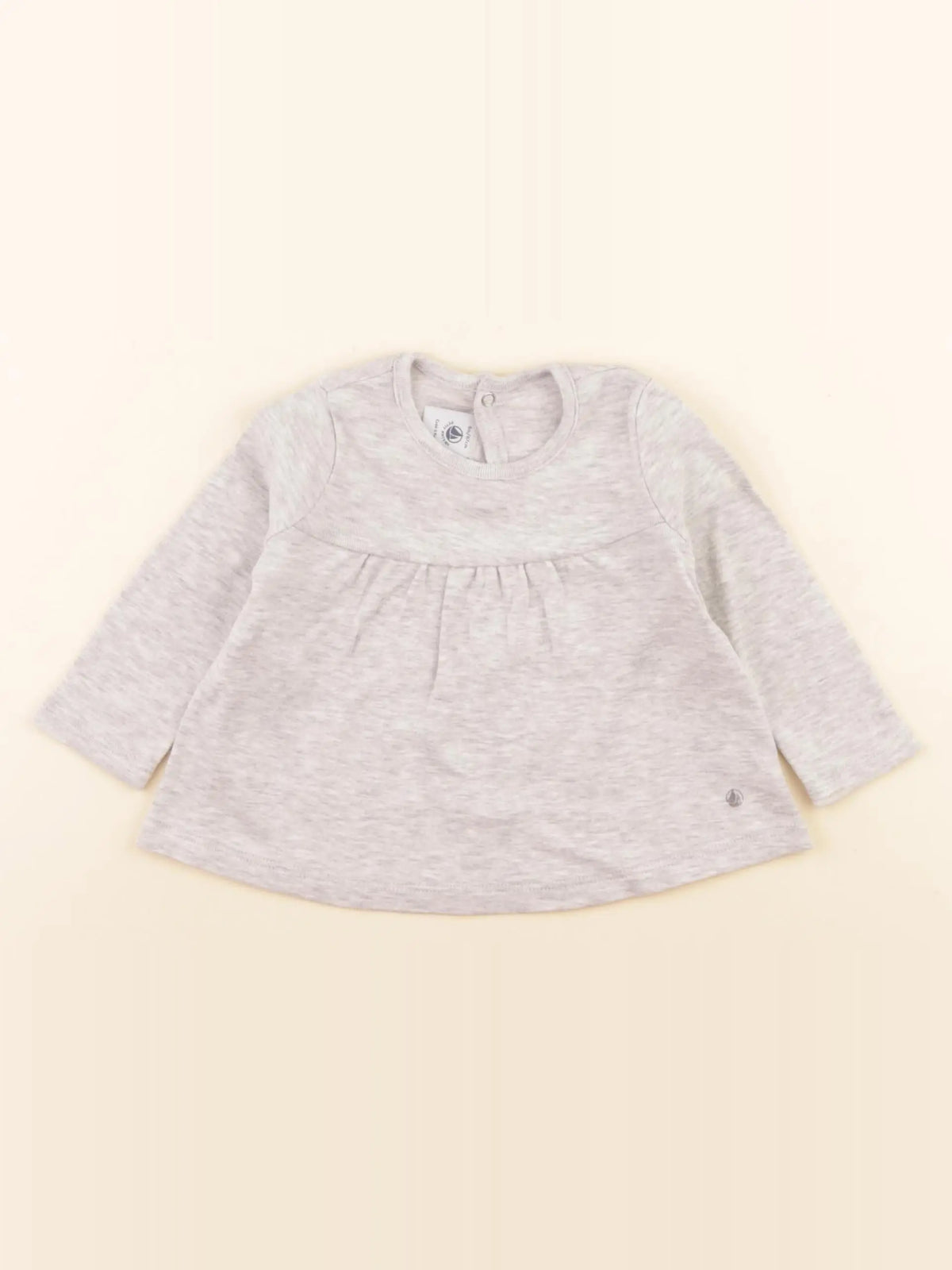 Petit Bateau - tee-shirt gris - 6 mois