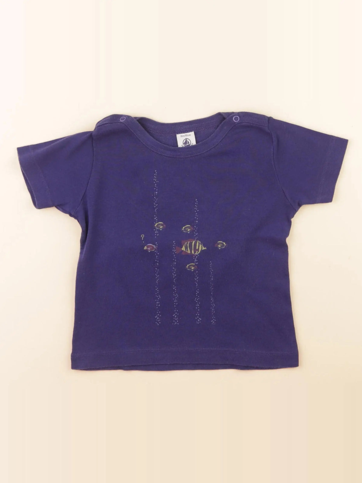 Petit Bateau - tee-shirt bleu - 18 mois