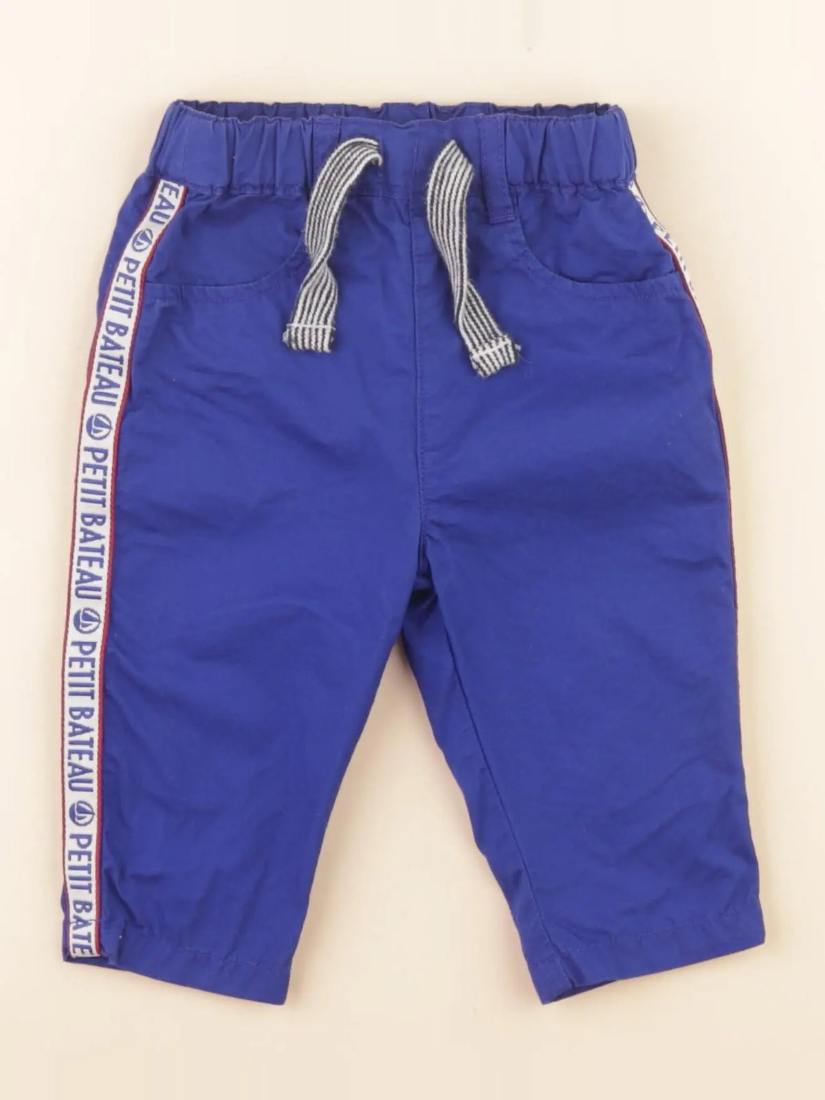 Petit Bateau - pantalon bleu - 12 mois