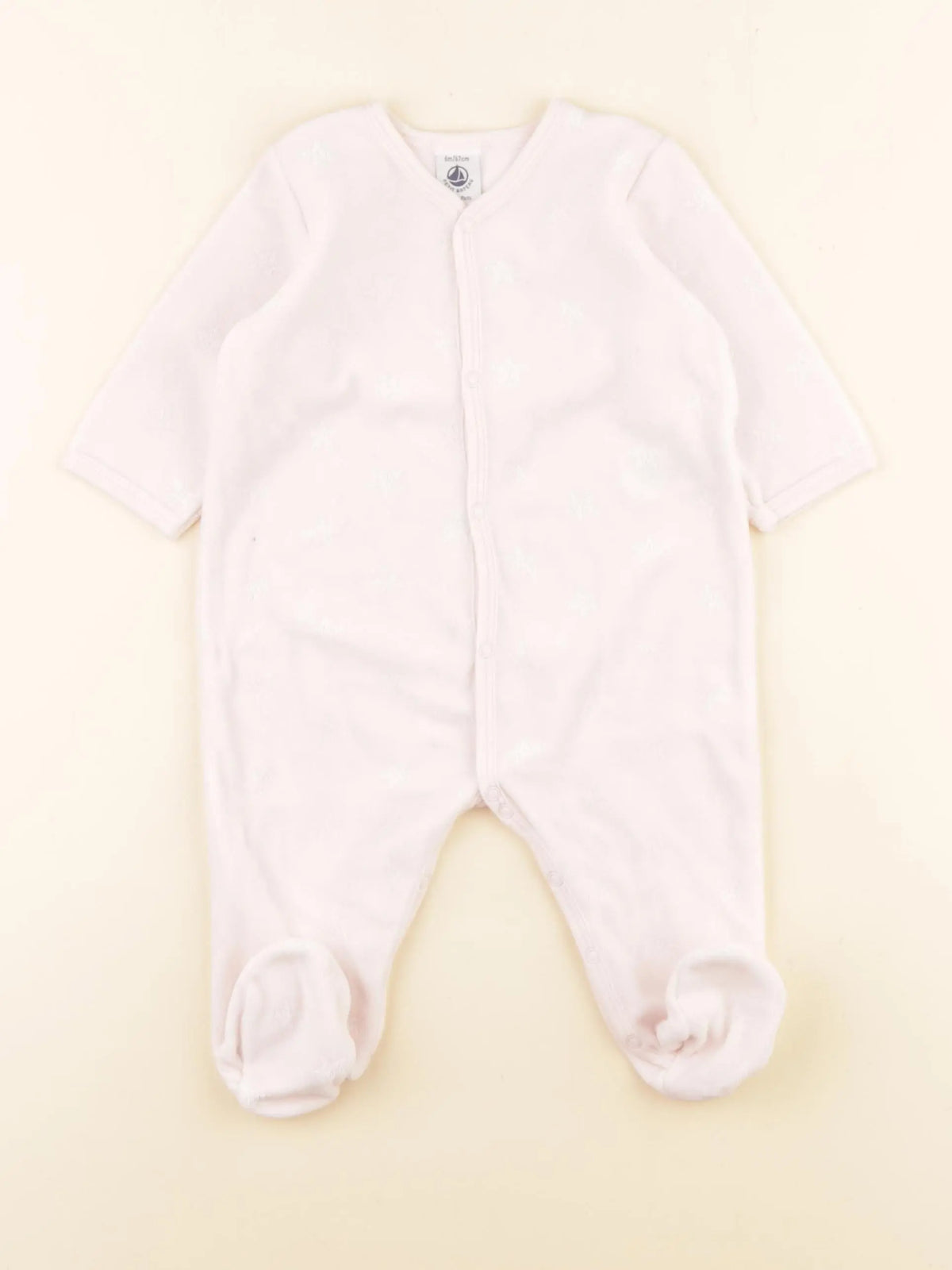 Petit Bateau - pyjama velours rose - 6 mois