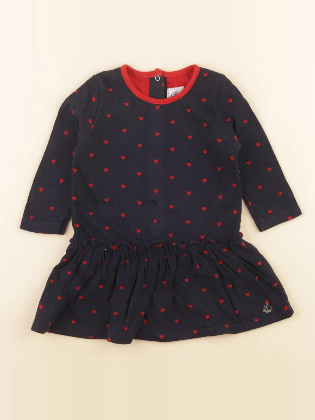 Petit Bateau - robe bleu - 12 mois