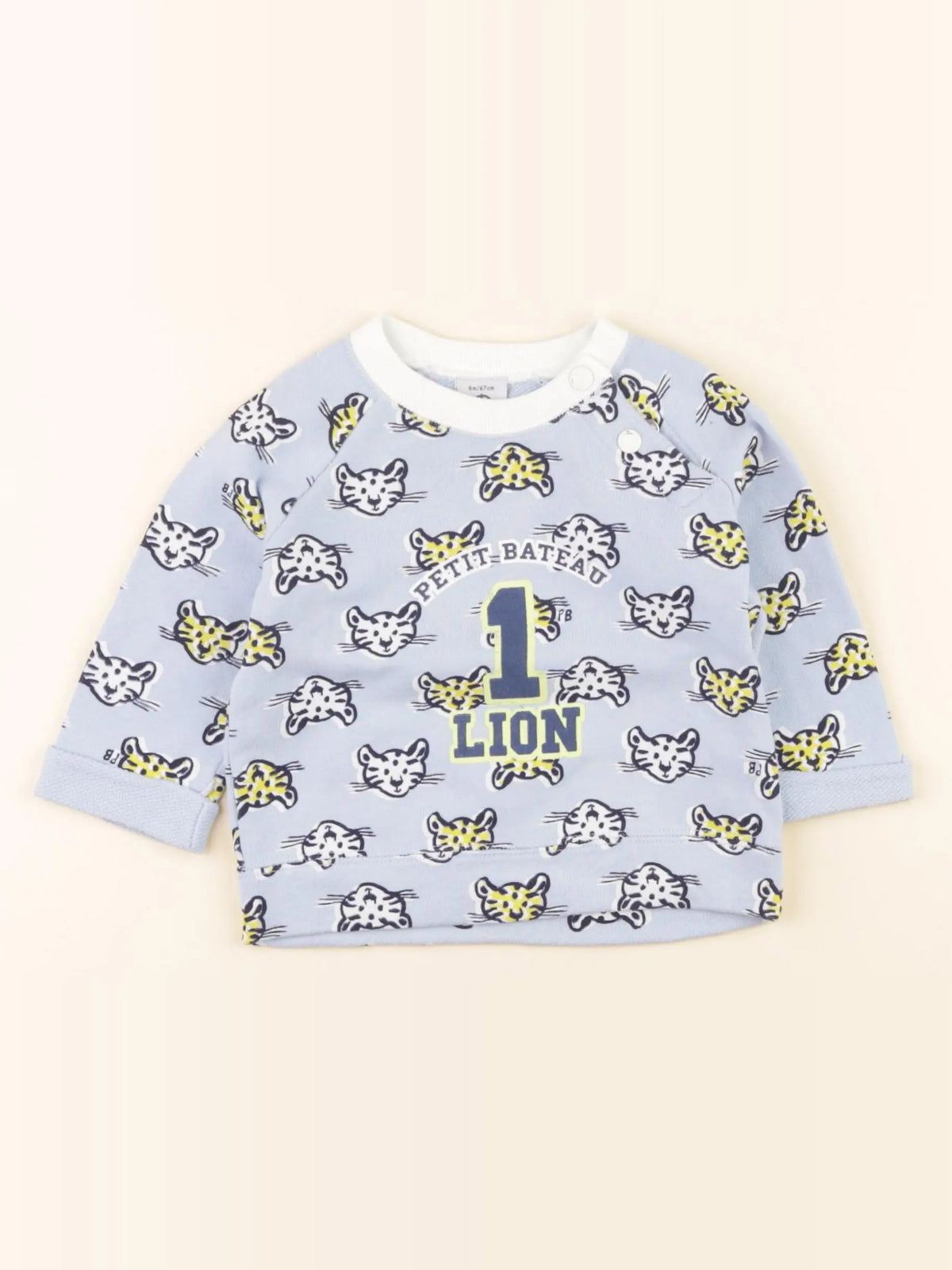 Petit Bateau - sweat bleu - 6 mois