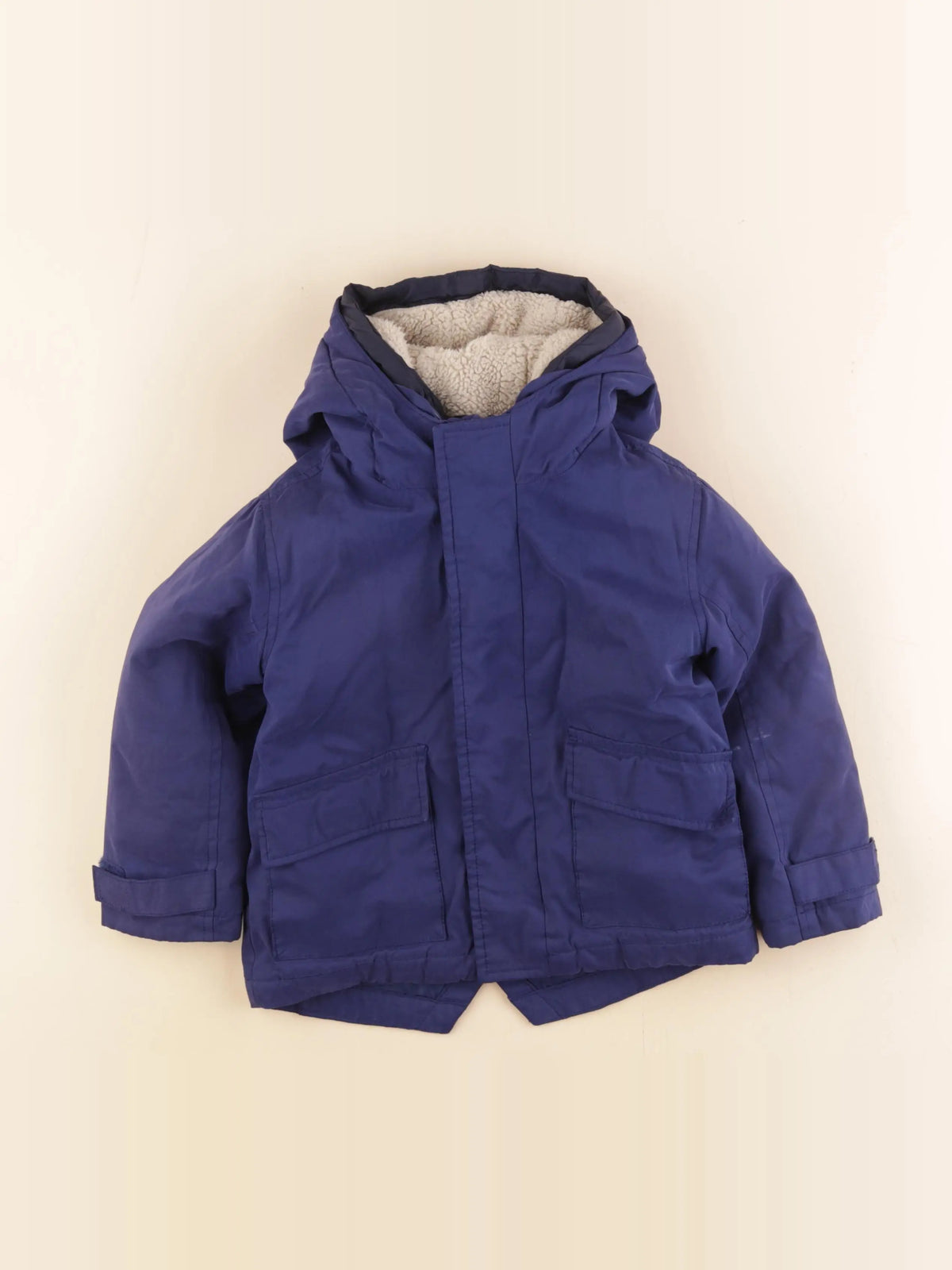Vertbaudet - parka doublure amovible bleu - 3 ans