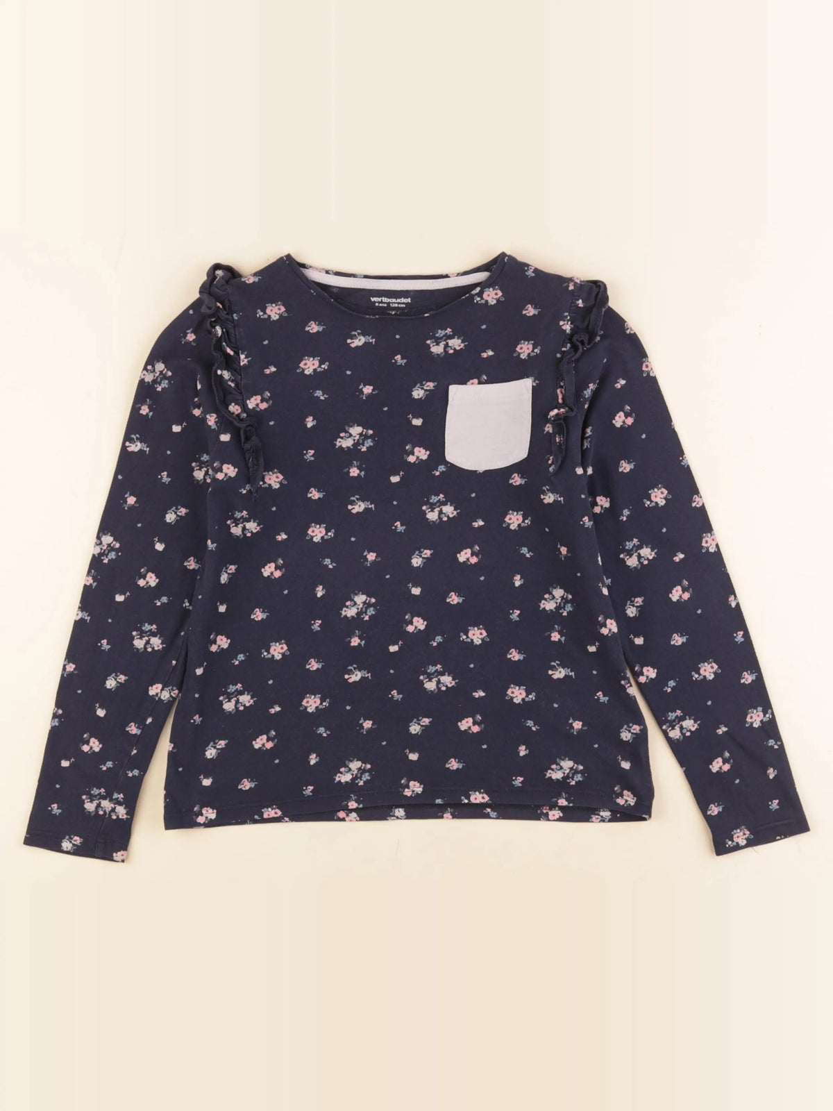 Vertbaudet - tee-shirt bleu - 8 ans