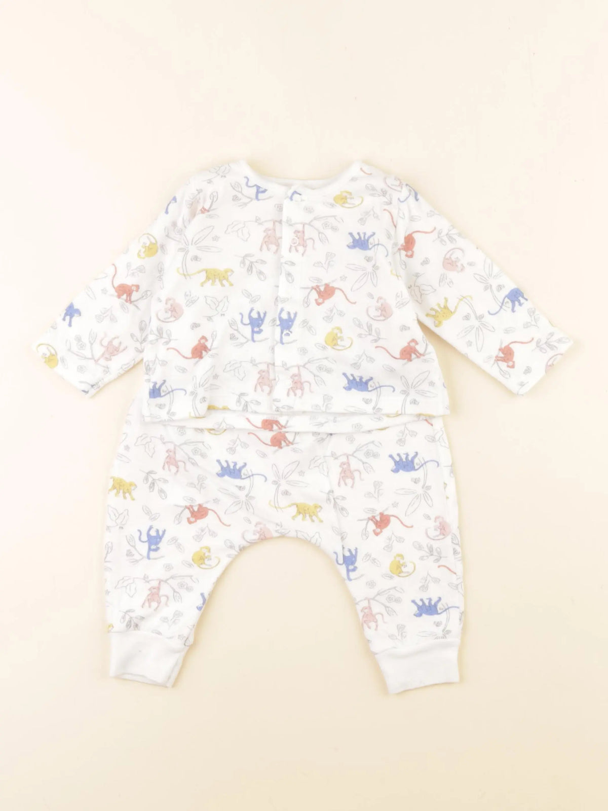 Petit Bateau - ensemble blanc, multicolore - 6 mois