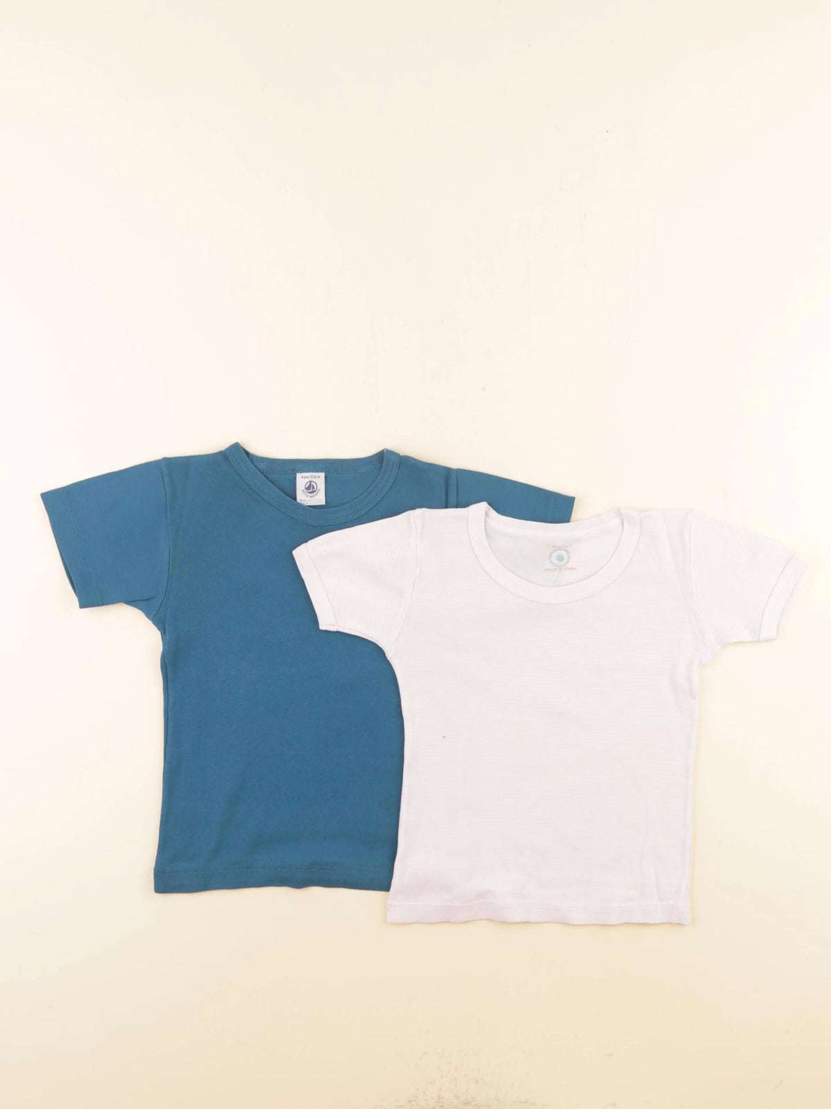 Petit Bateau - lot de 2 maillots de corps bleu, rose - 4 ans