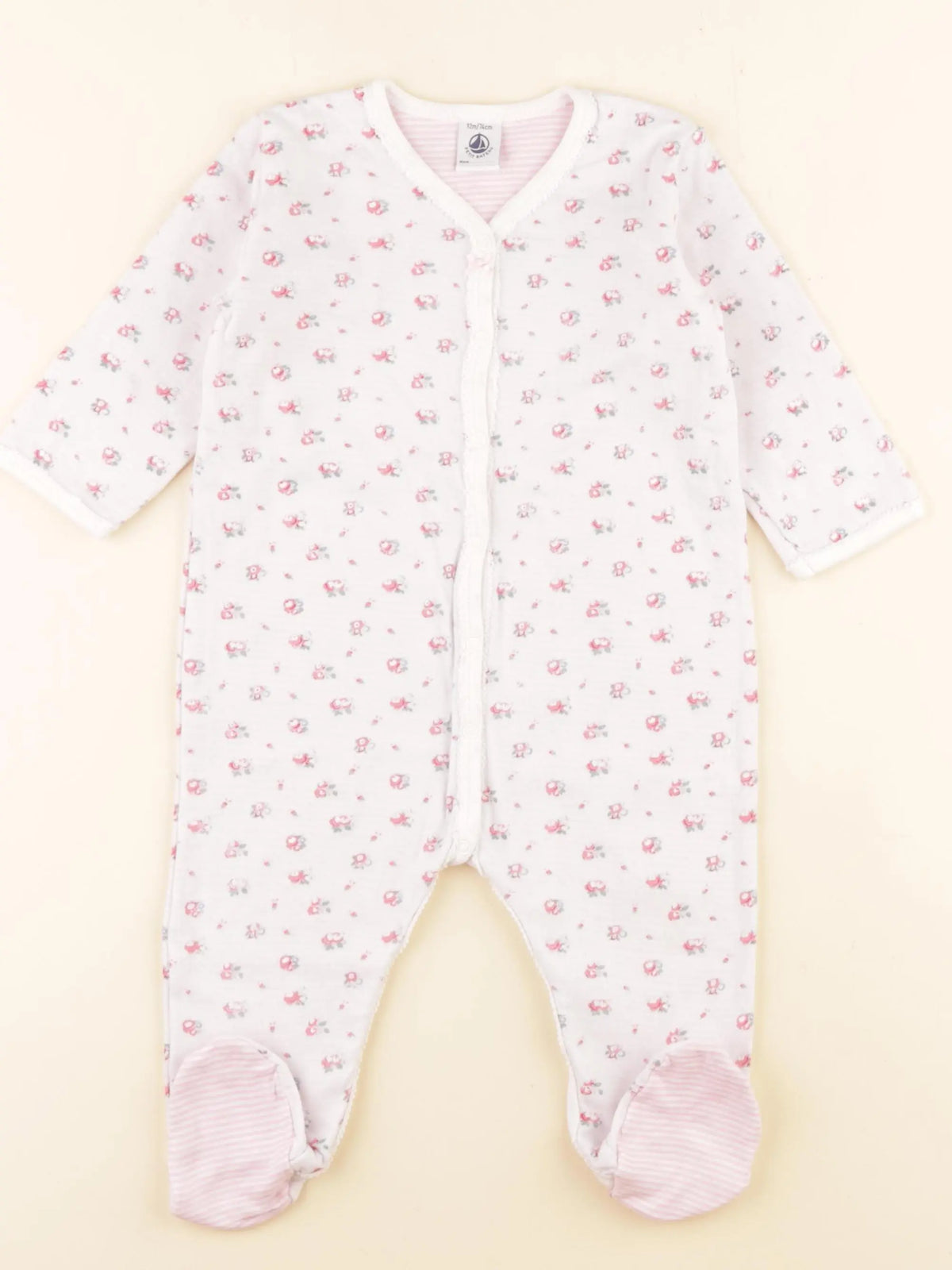 Petit Bateau - pyjama coton rose - 12 mois