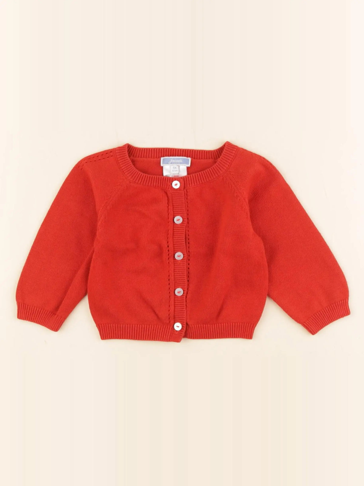 Jacadi - gilet rouge - 6 mois