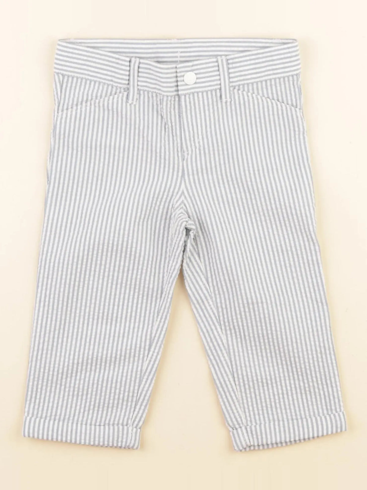 Petit Bateau - pantalon bleu - 12 mois