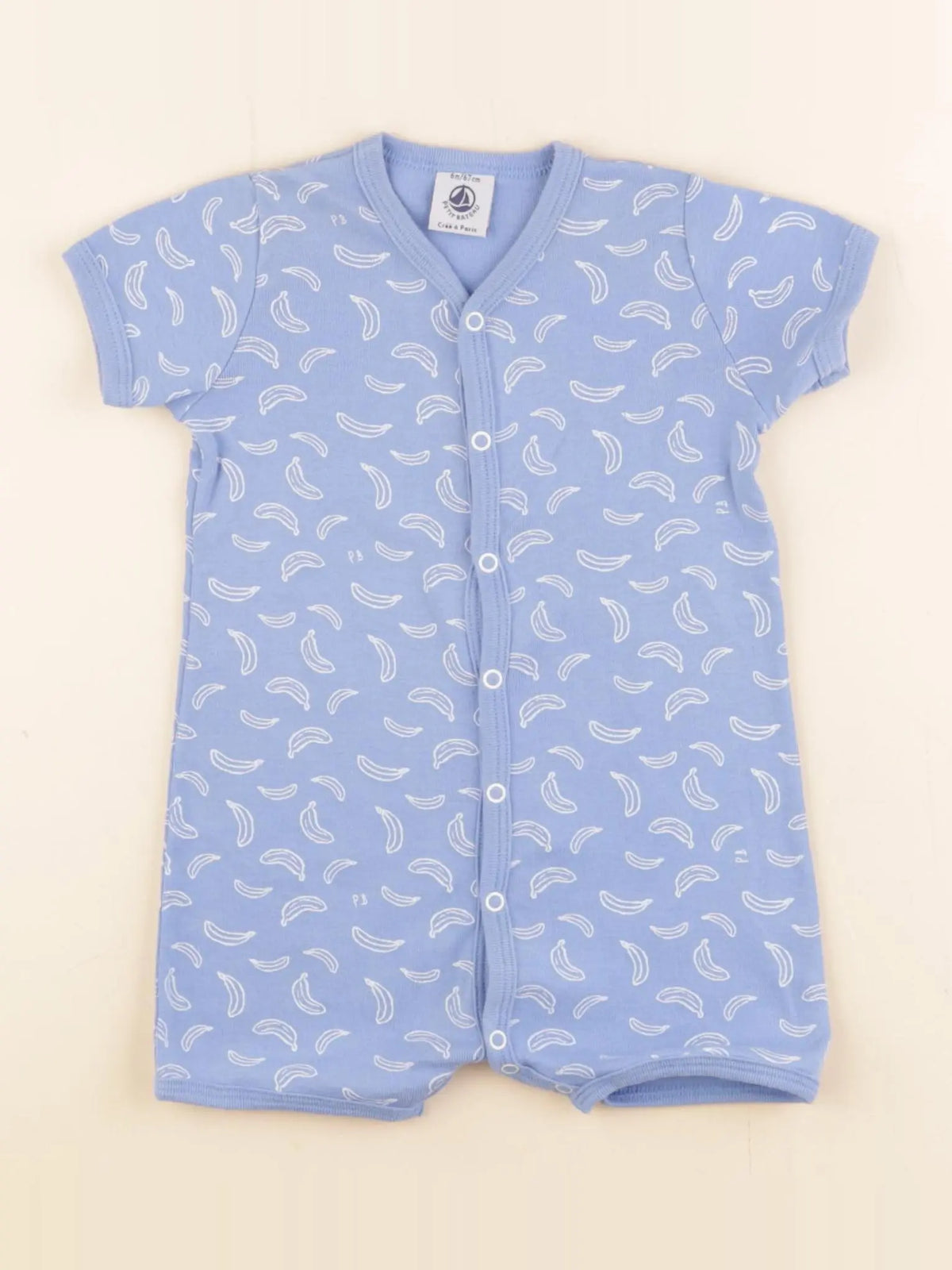 Petit Bateau - pyjama coton bleu - 6 mois