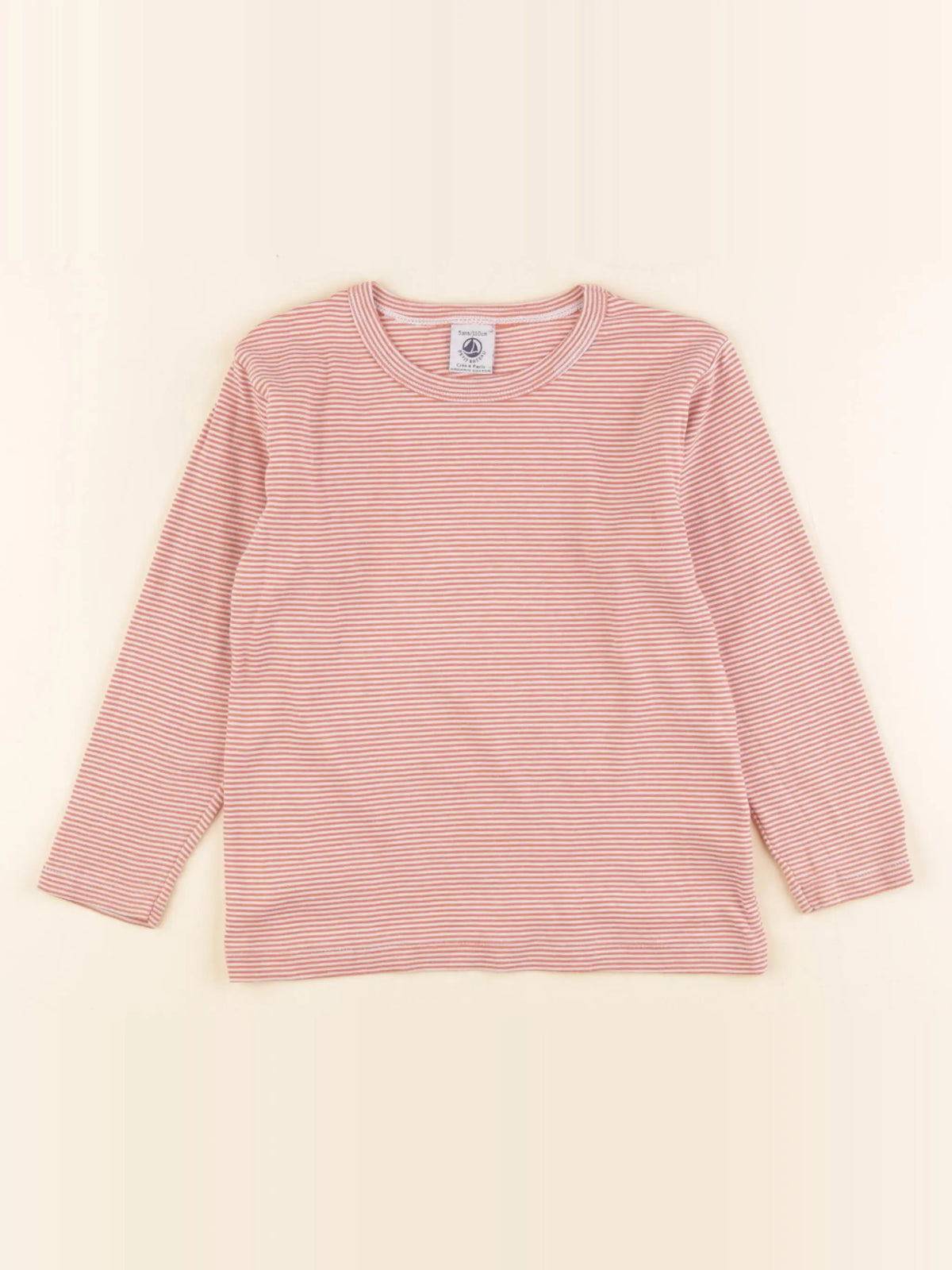 Petit Bateau - maillot de corps blanc, orange - 5 ans