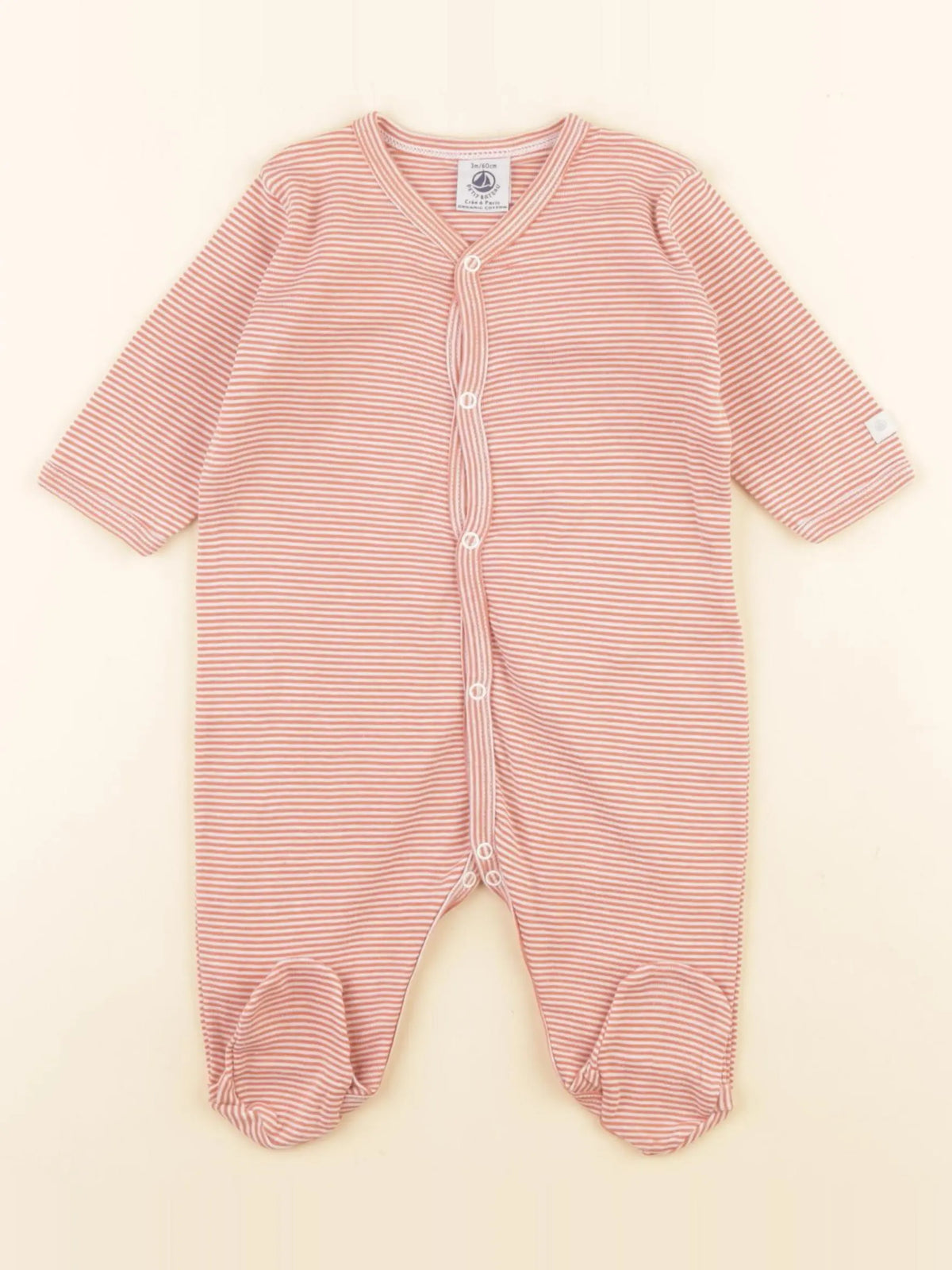 Petit Bateau - pyjama coton orange - 3 mois