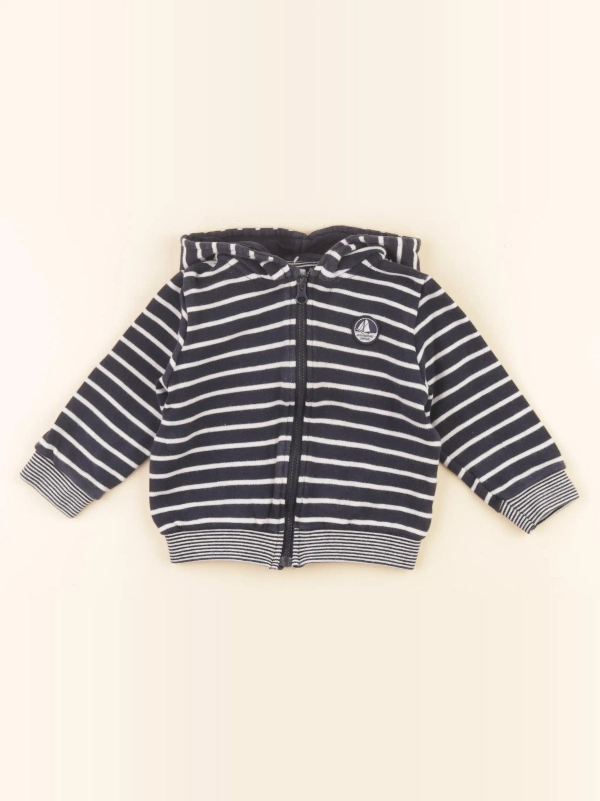 Petit Bateau - sweat bleu - 12 mois