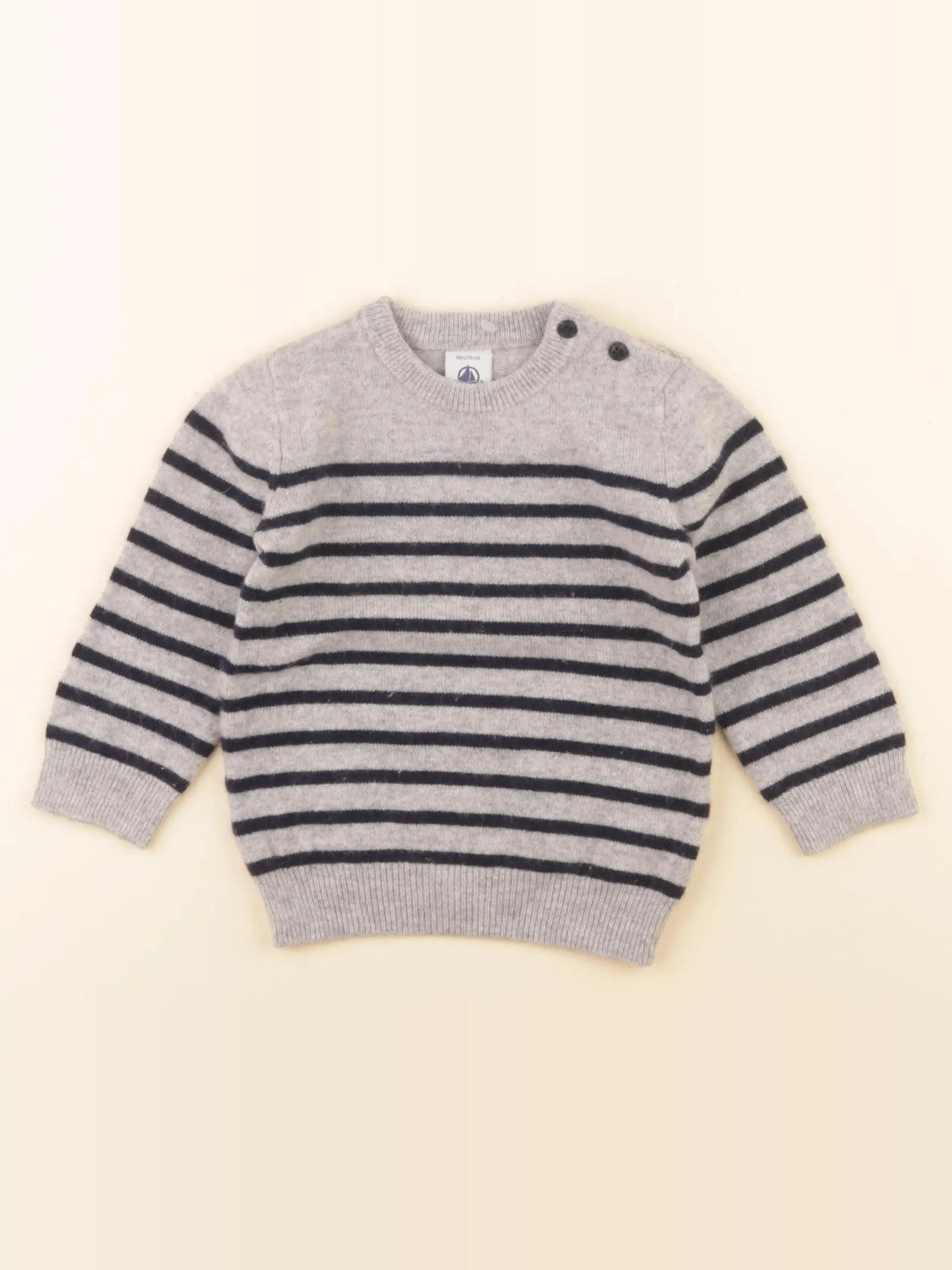Petit Bateau - pull beige - 12 mois