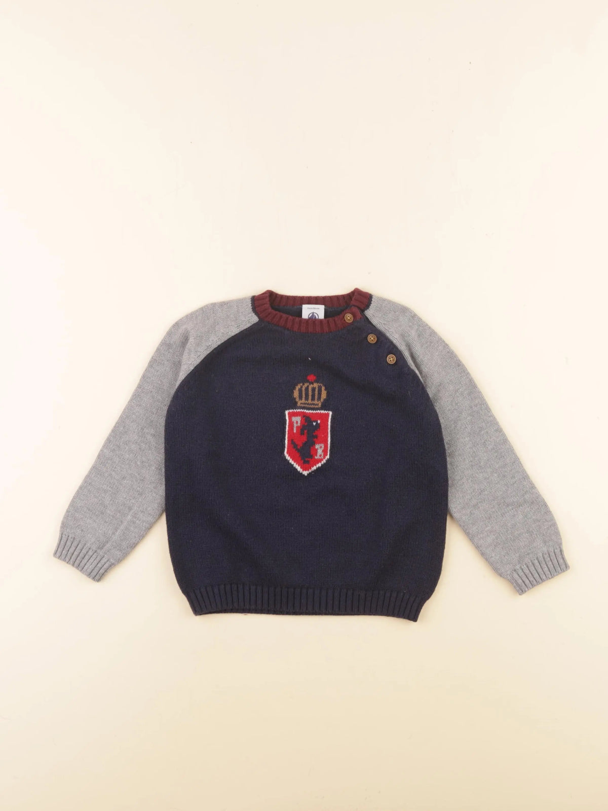 Petit Bateau - pull bleu - 24 mois