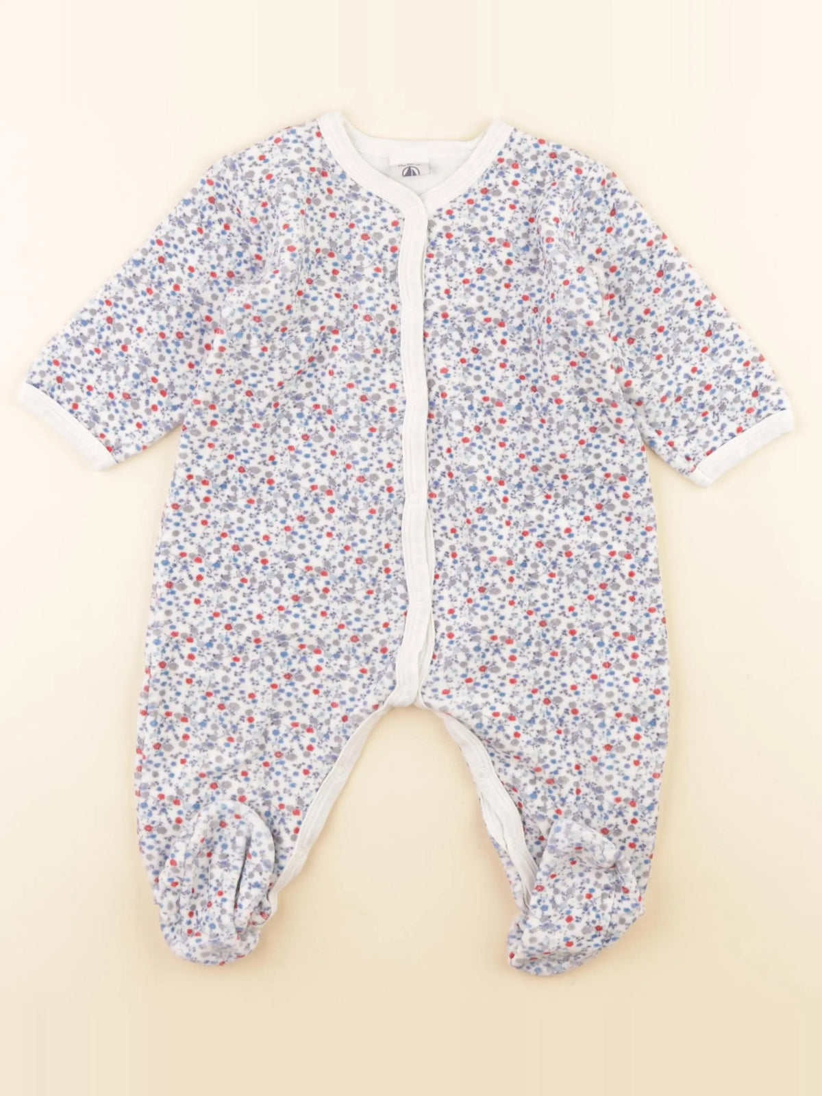 Petit Bateau - pyjama velours bleu - 18 mois