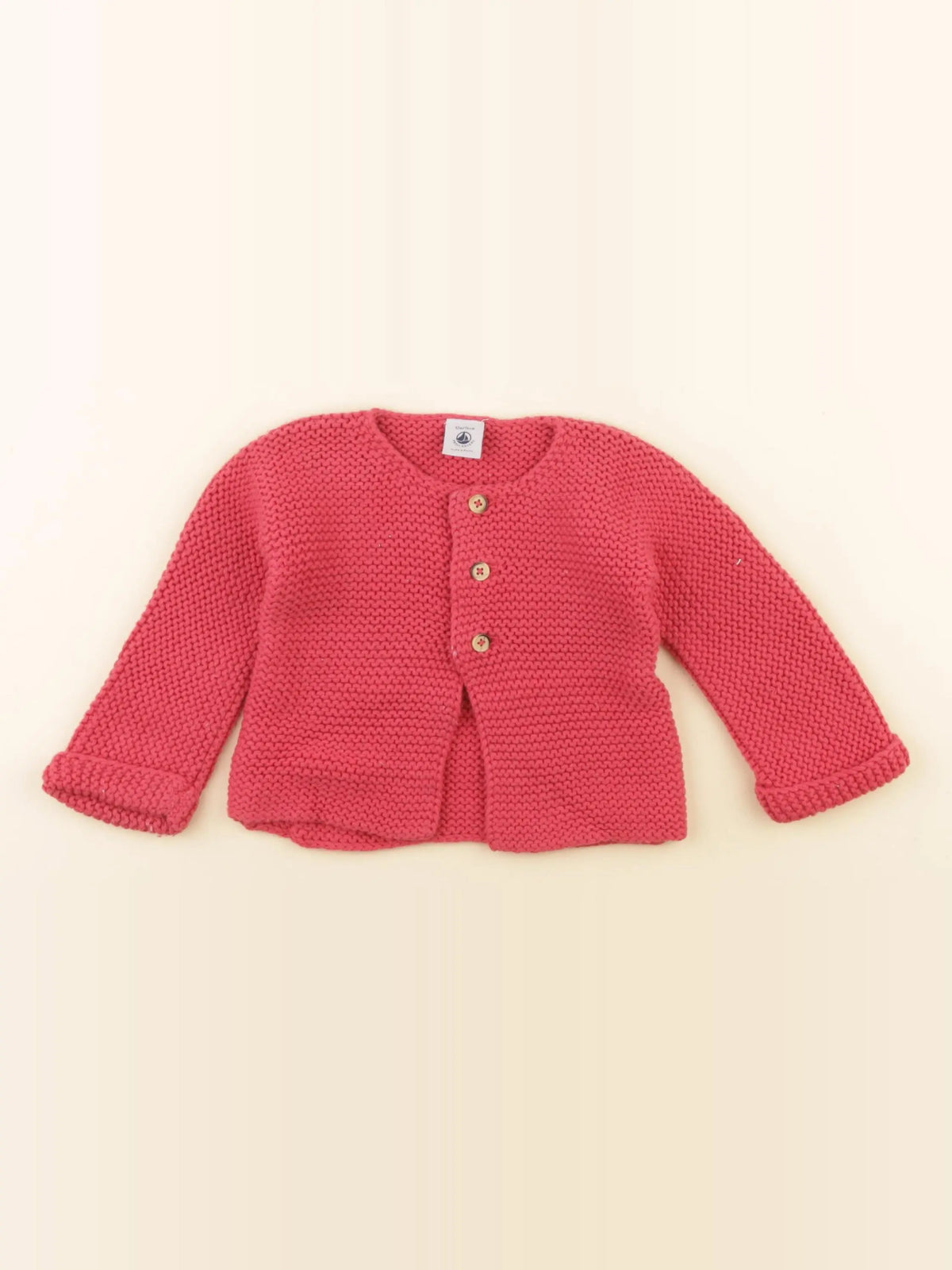 Petit Bateau - gilet rose - 12 mois