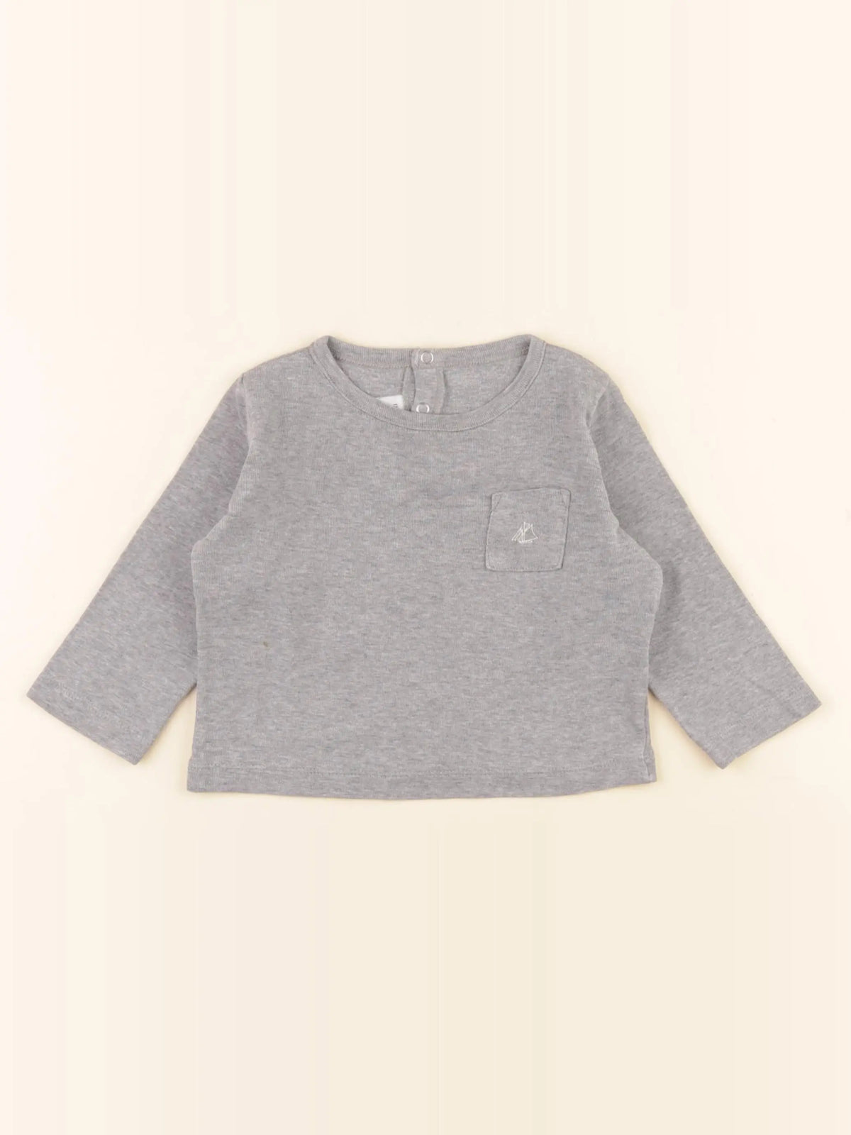 Petit Bateau - tee-shirt gris - 12 mois