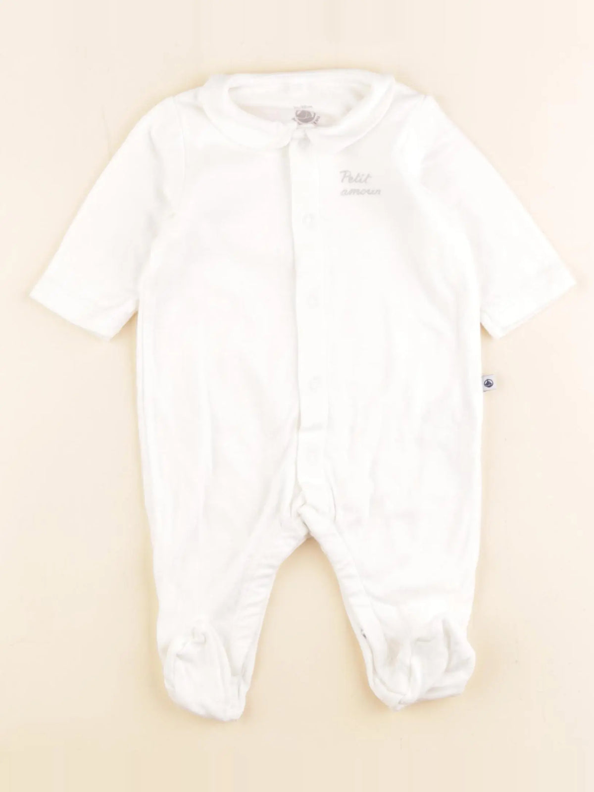 Petit Bateau - pyjama coton blanc - 3 mois