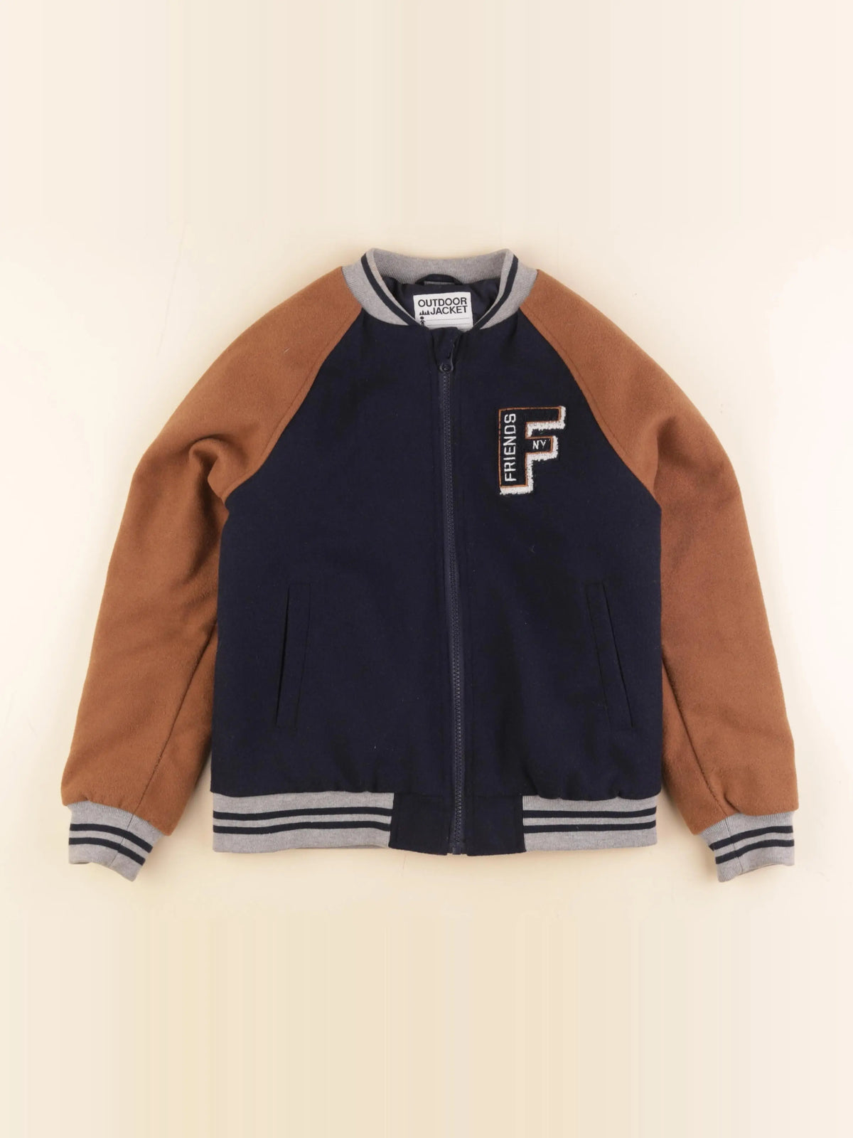 Vertbaudet - veste doublé marron, bleu - 10 ans