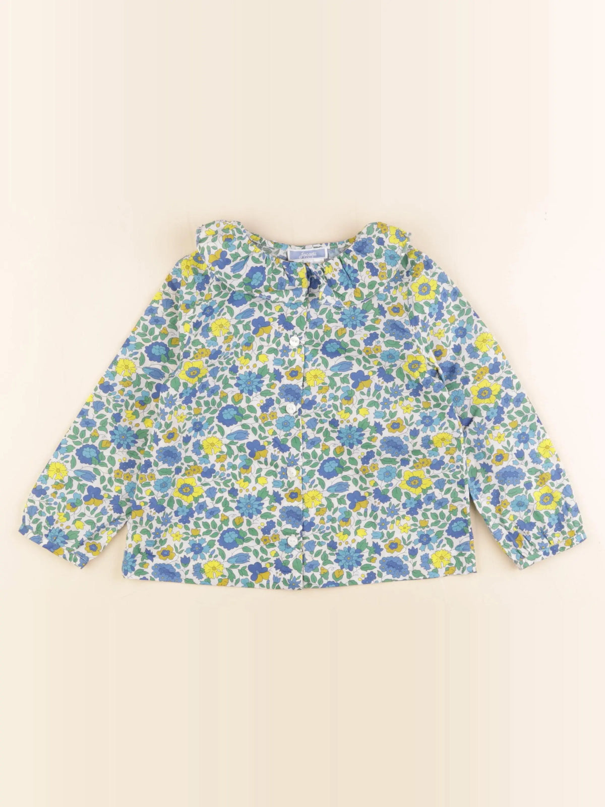 Jacadi - blouse liberty bleu, jaune - 3 ans