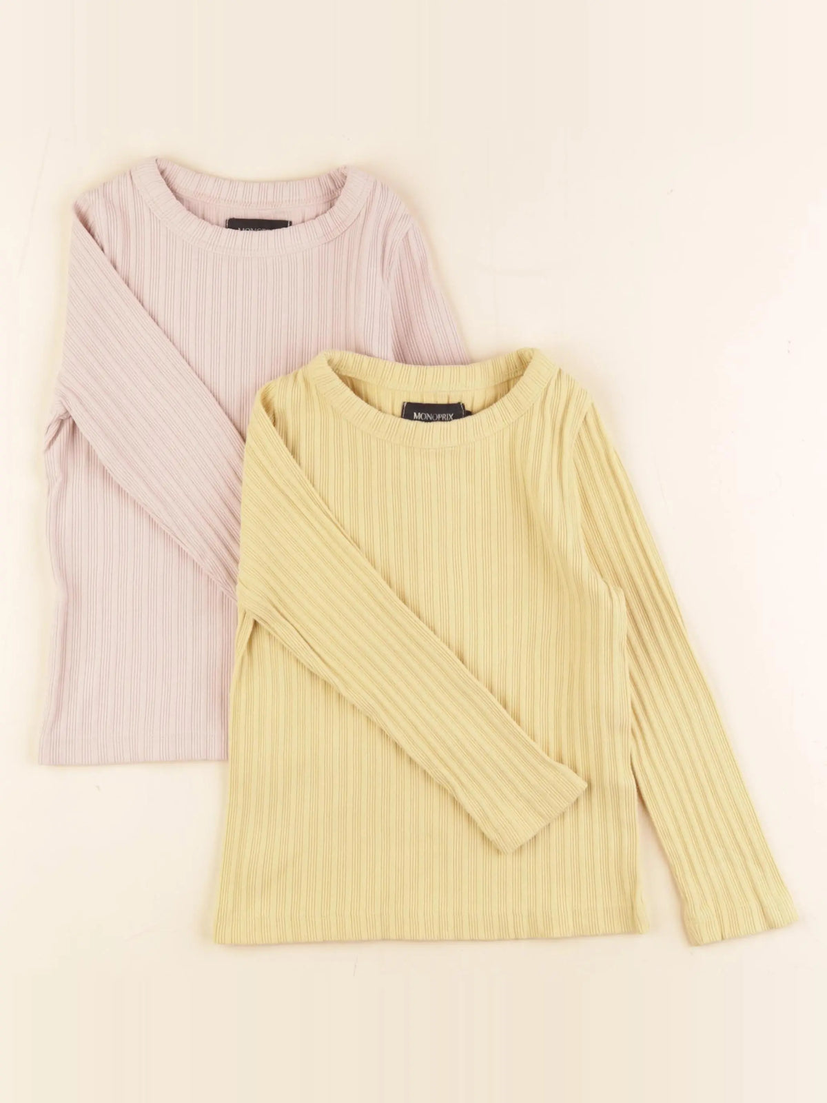 Monoprix - lot de 2 tee-shirts jaune, rose - 5 ans