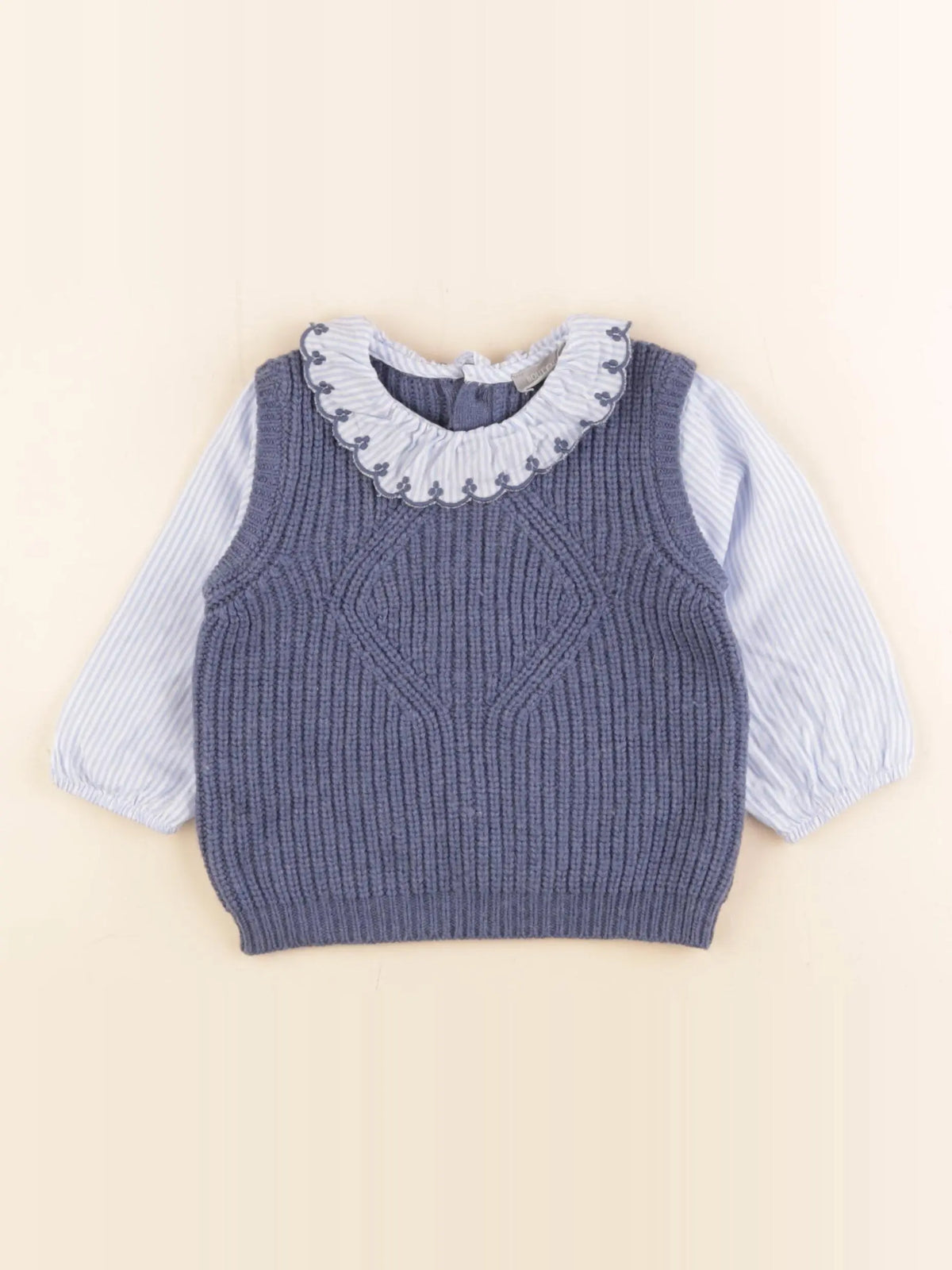 Boutchou - pull bleu - 9 mois