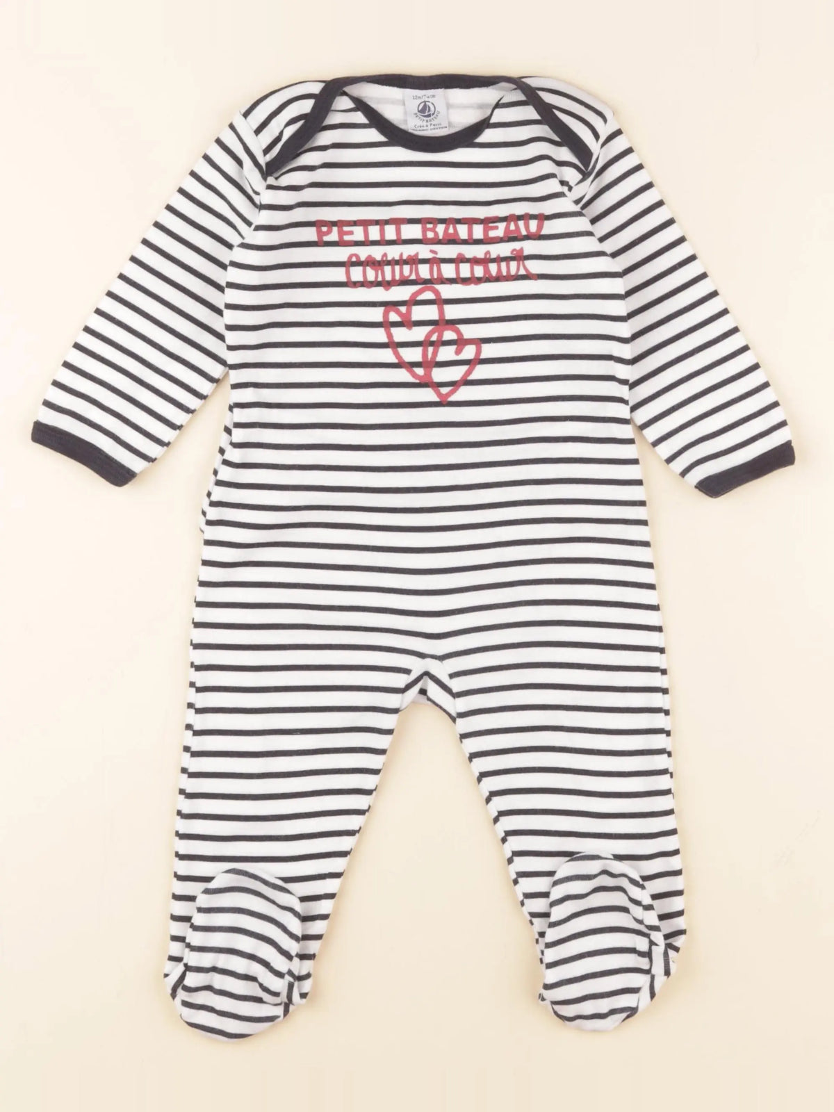 Petit Bateau - pyjama coton bleu - 12 mois