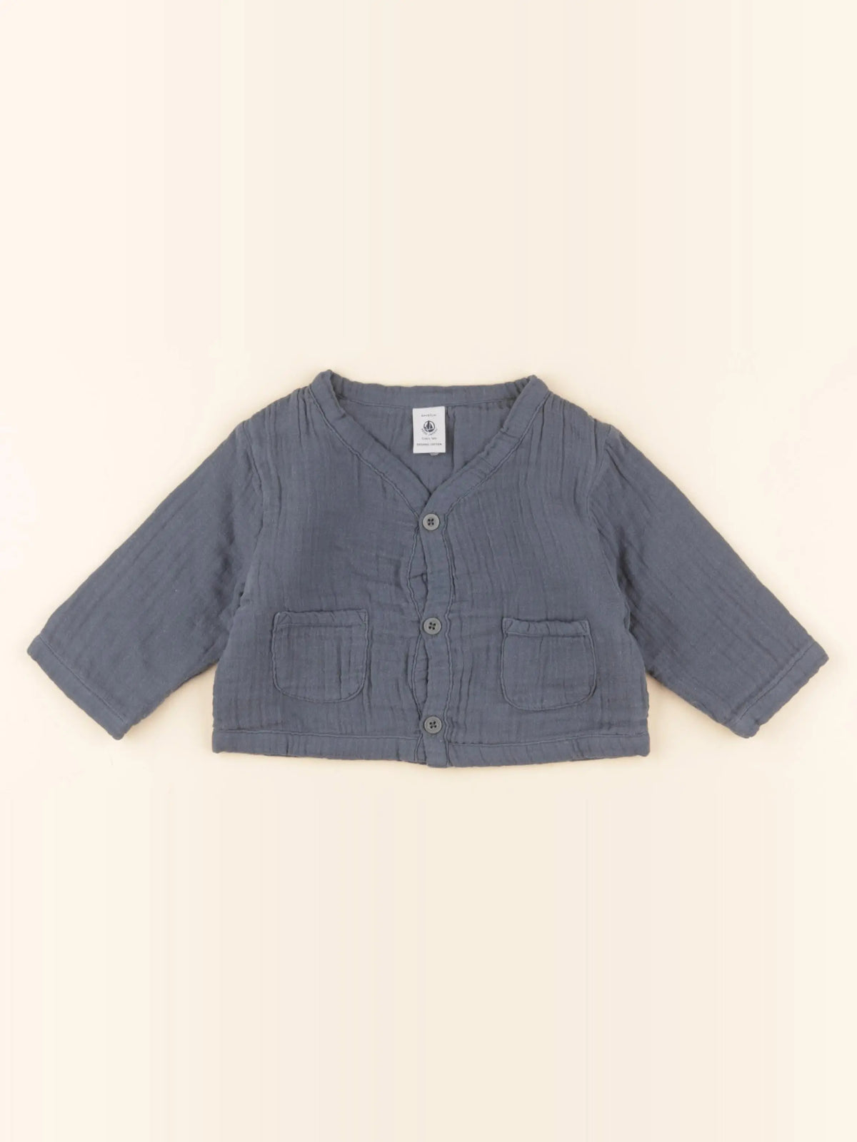 Petit Bateau - sweat bleu - 6 mois