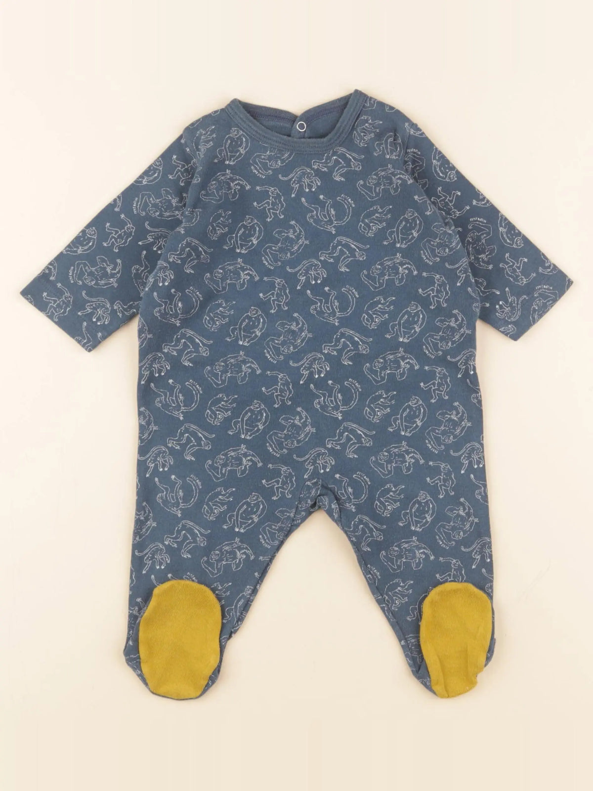 Petit Bateau - pyjama coton bleu - 3 mois