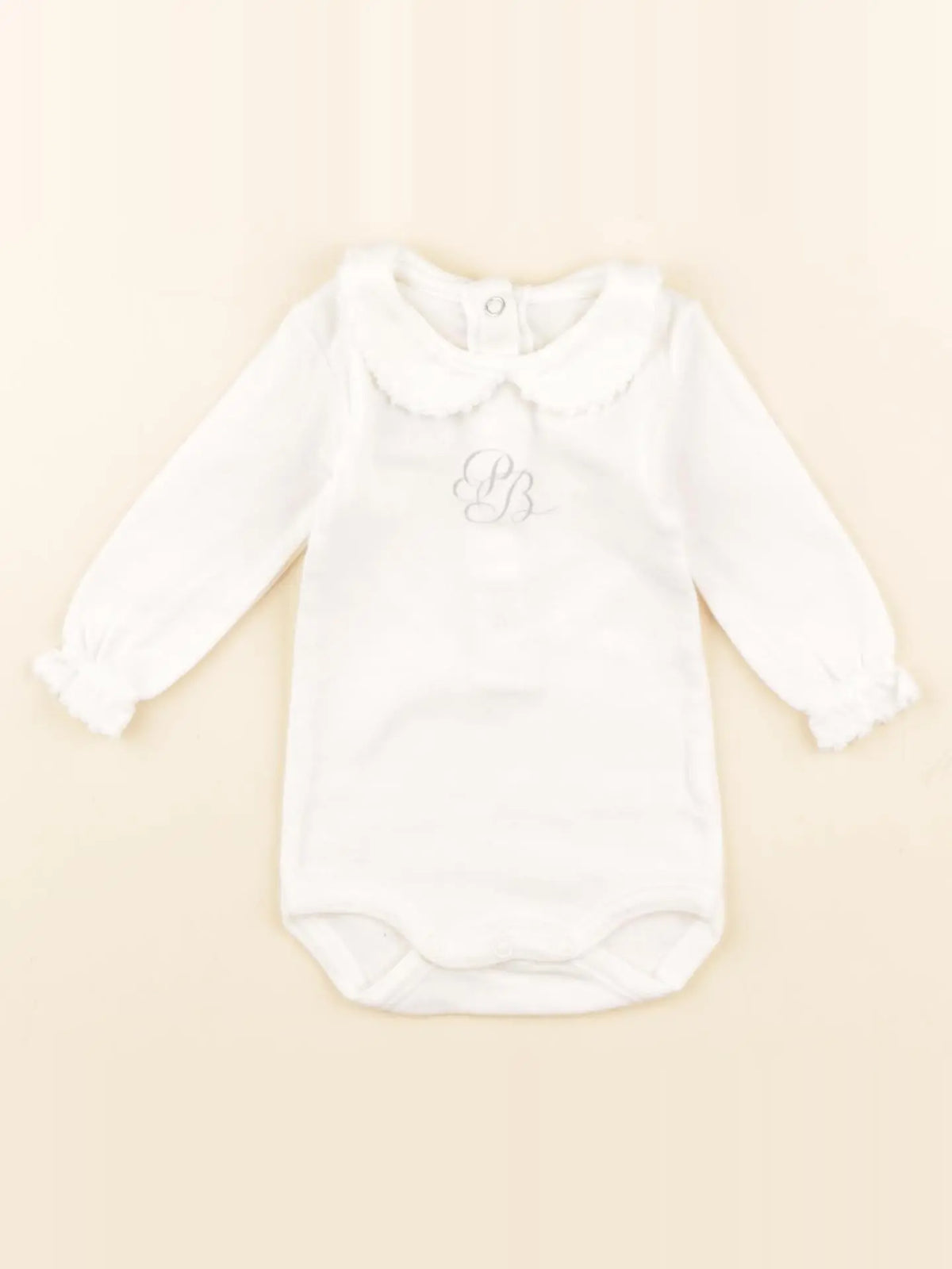 Petit Bateau - body à col blanc - 0 mois