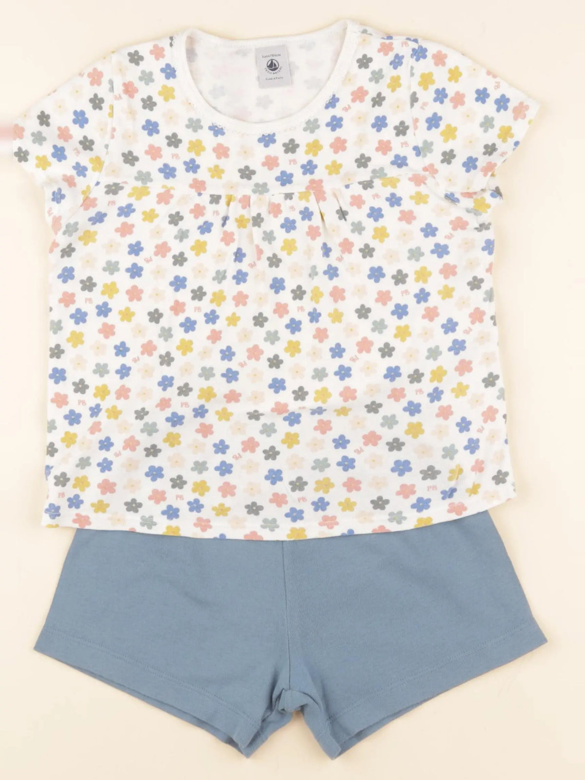 Petit Bateau - pyjama coton blanc - 4 ans