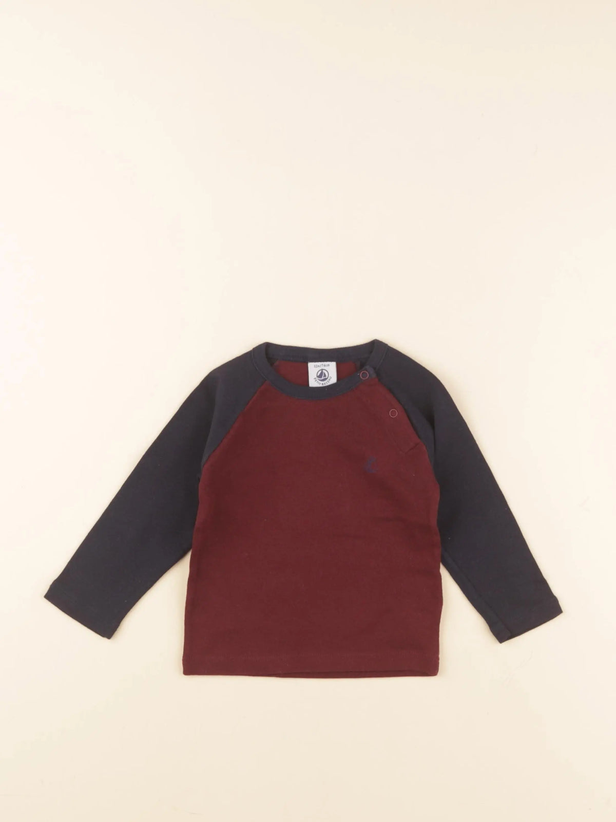 Petit Bateau - tee-shirt rouge, bleu - 12 mois