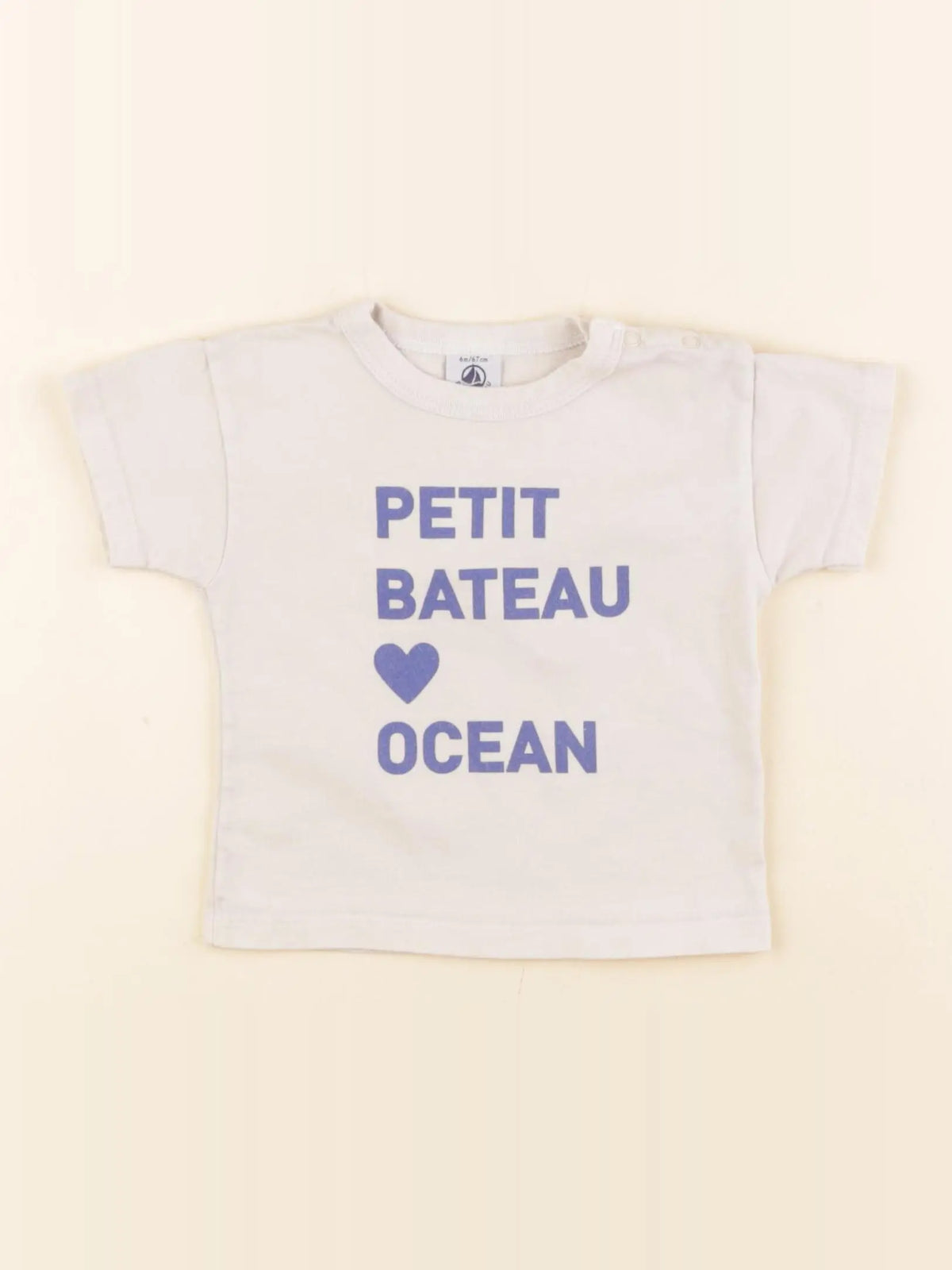 Petit Bateau - tee-shirt beige - 6 mois