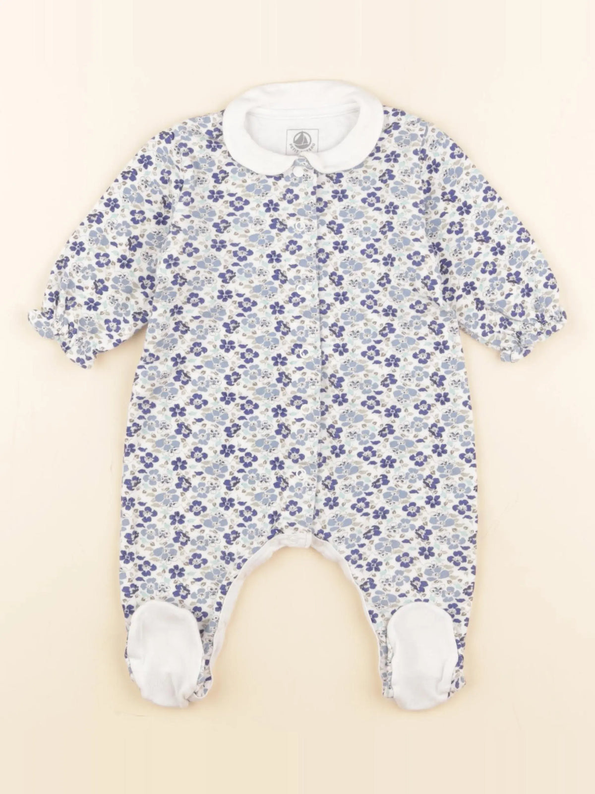 Petit Bateau - pyjama coton blanc - 3 mois