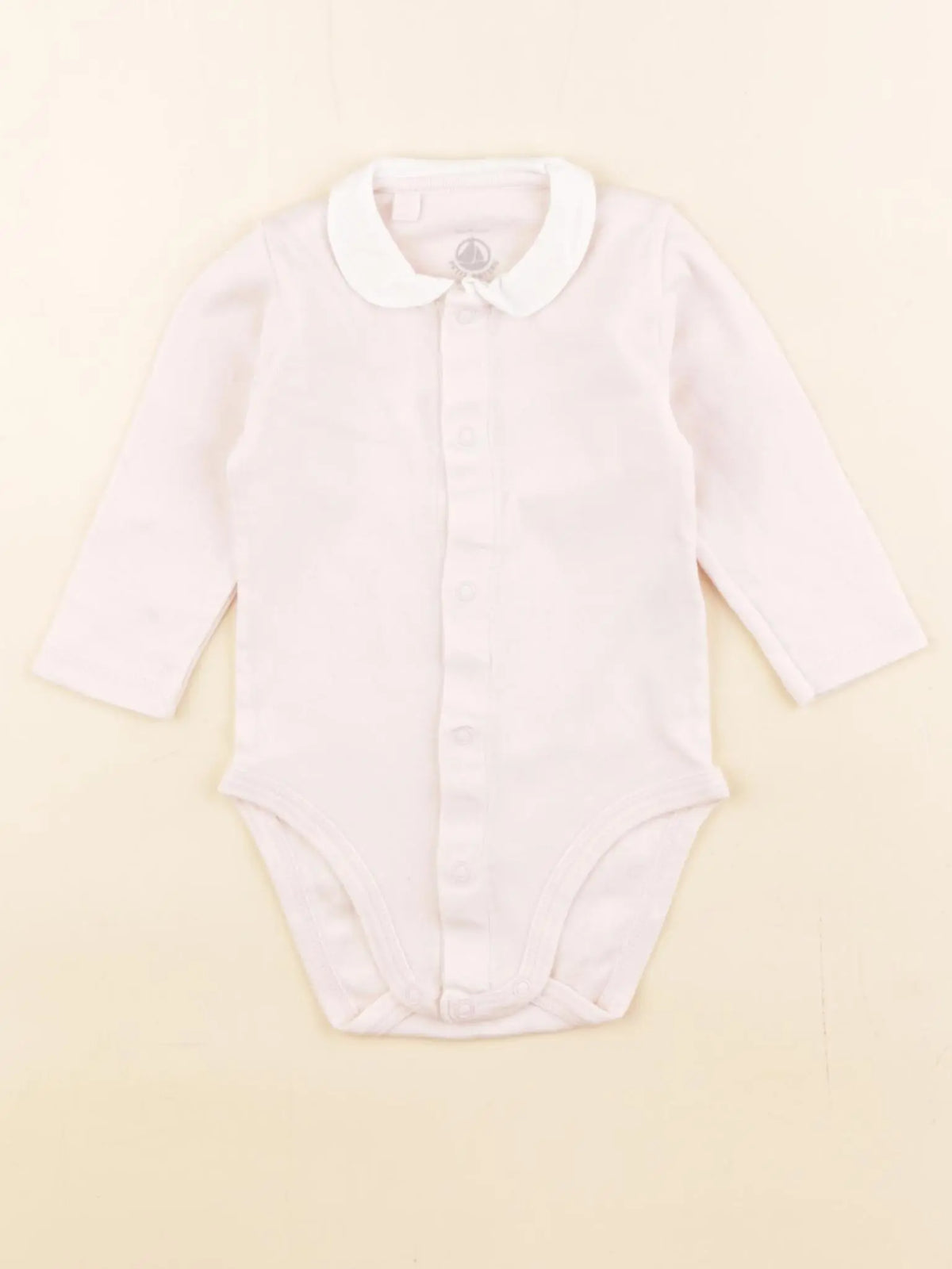 Petit Bateau - body à col rose - 6 mois