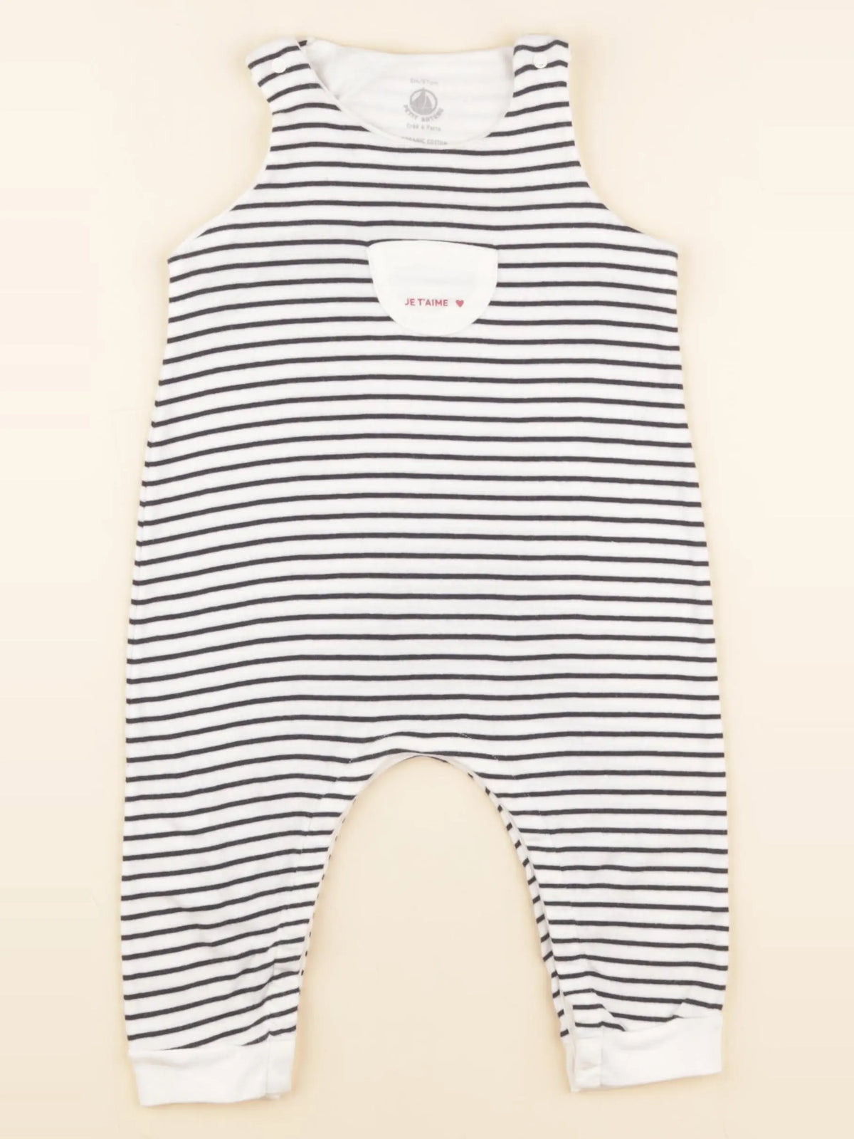 Petit Bateau - salopette blanc, bleu - 6 mois