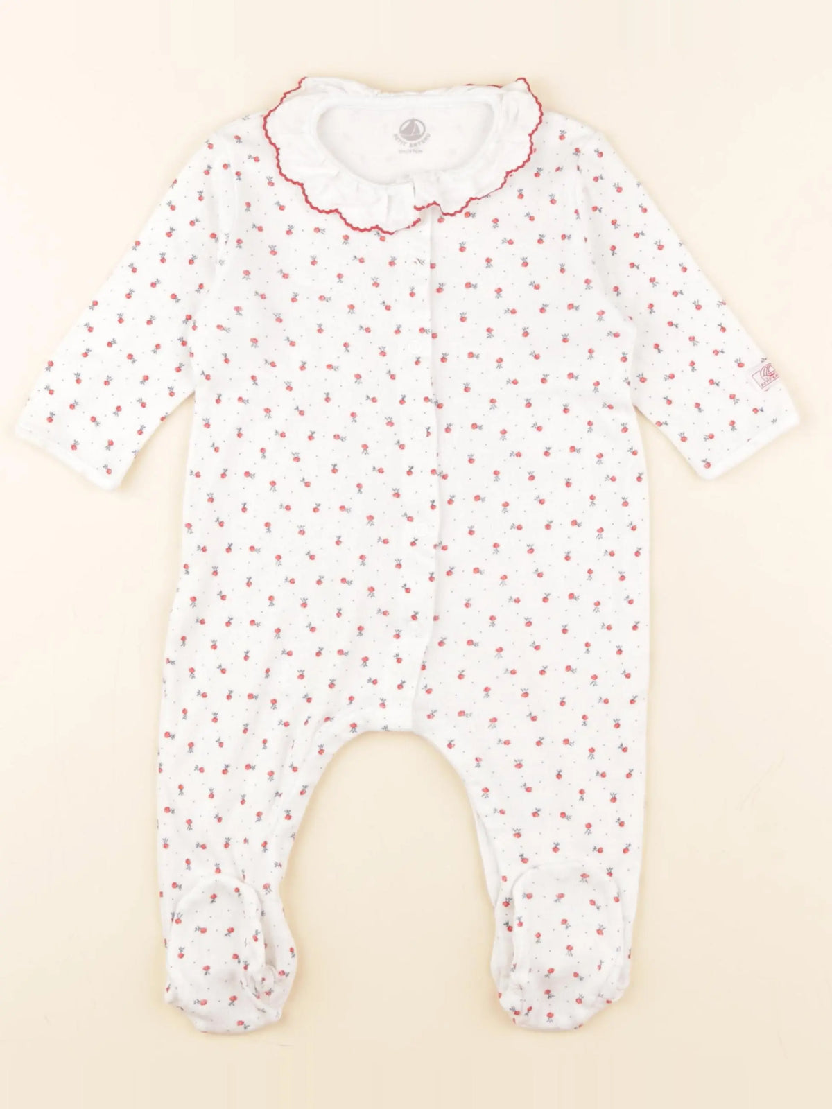 Petit Bateau - pyjama coton blanc - 6 mois