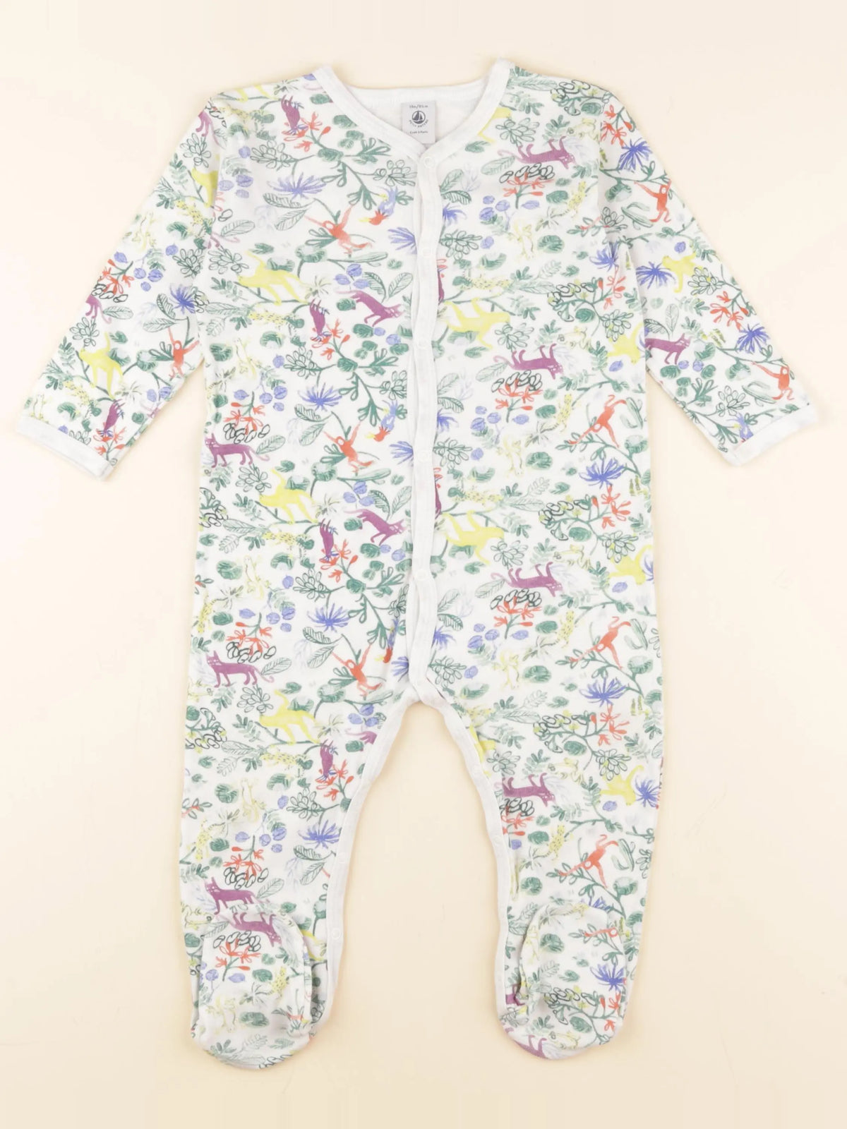 Petit Bateau - pyjama coton blanc - 18 mois