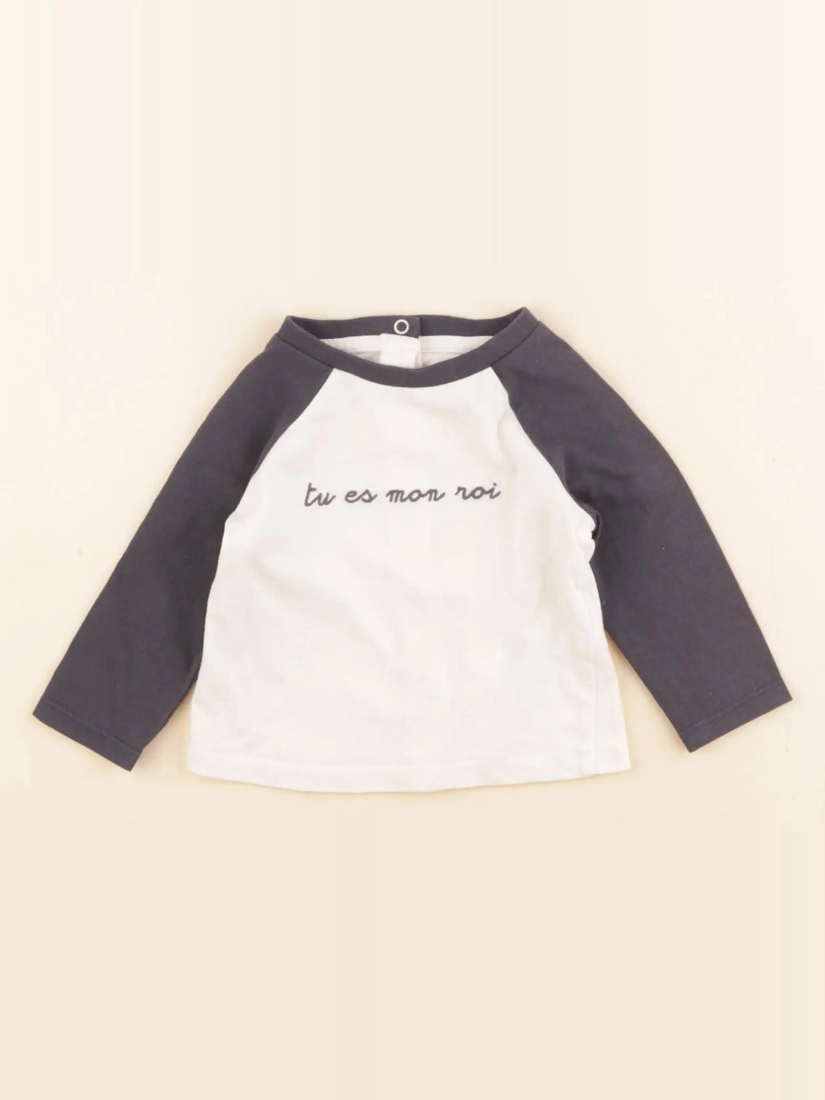 Vertbaudet - tee-shirt blanc, gris - 3 mois