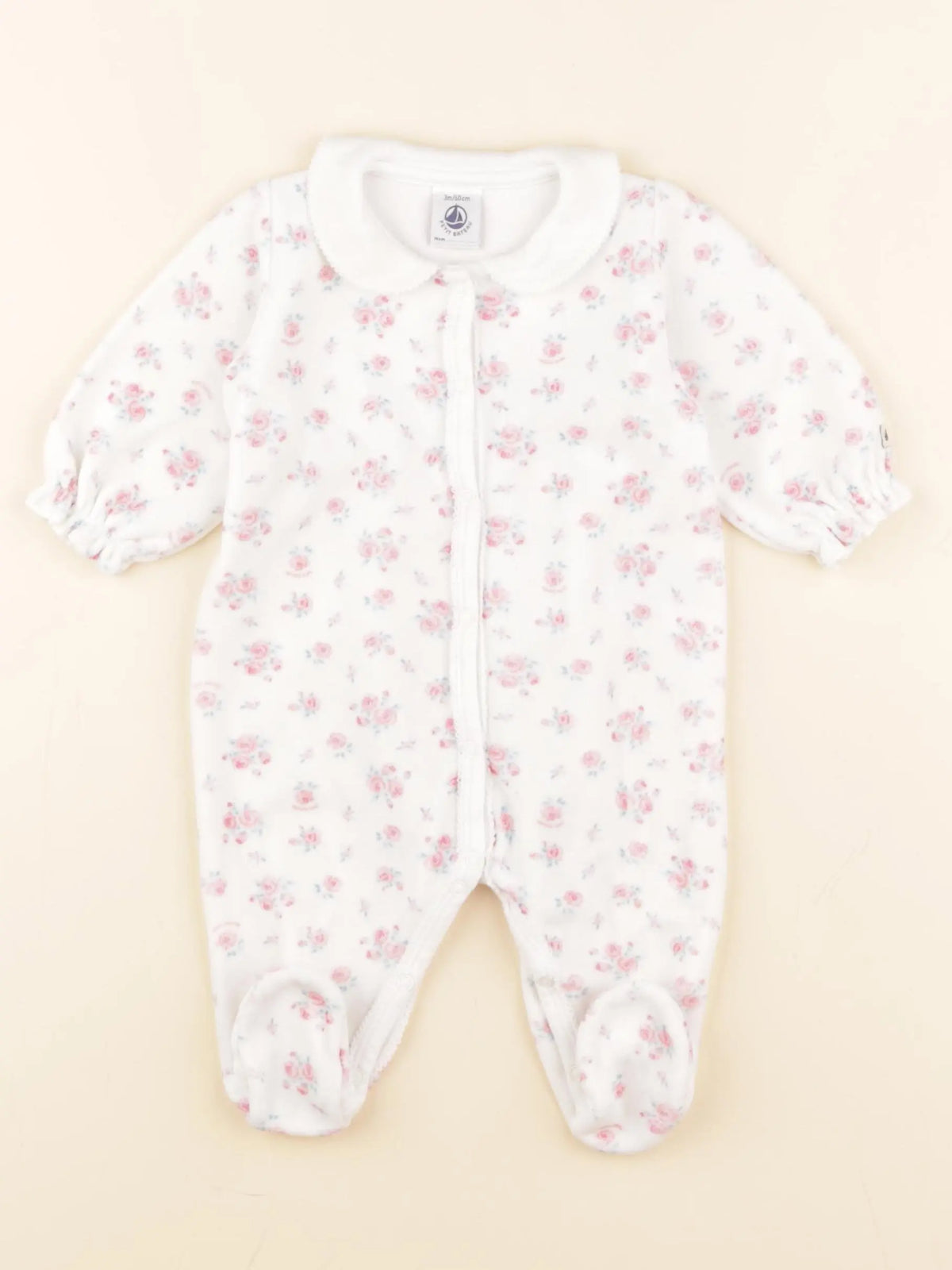 Petit Bateau - pyjama coton blanc - 3 mois