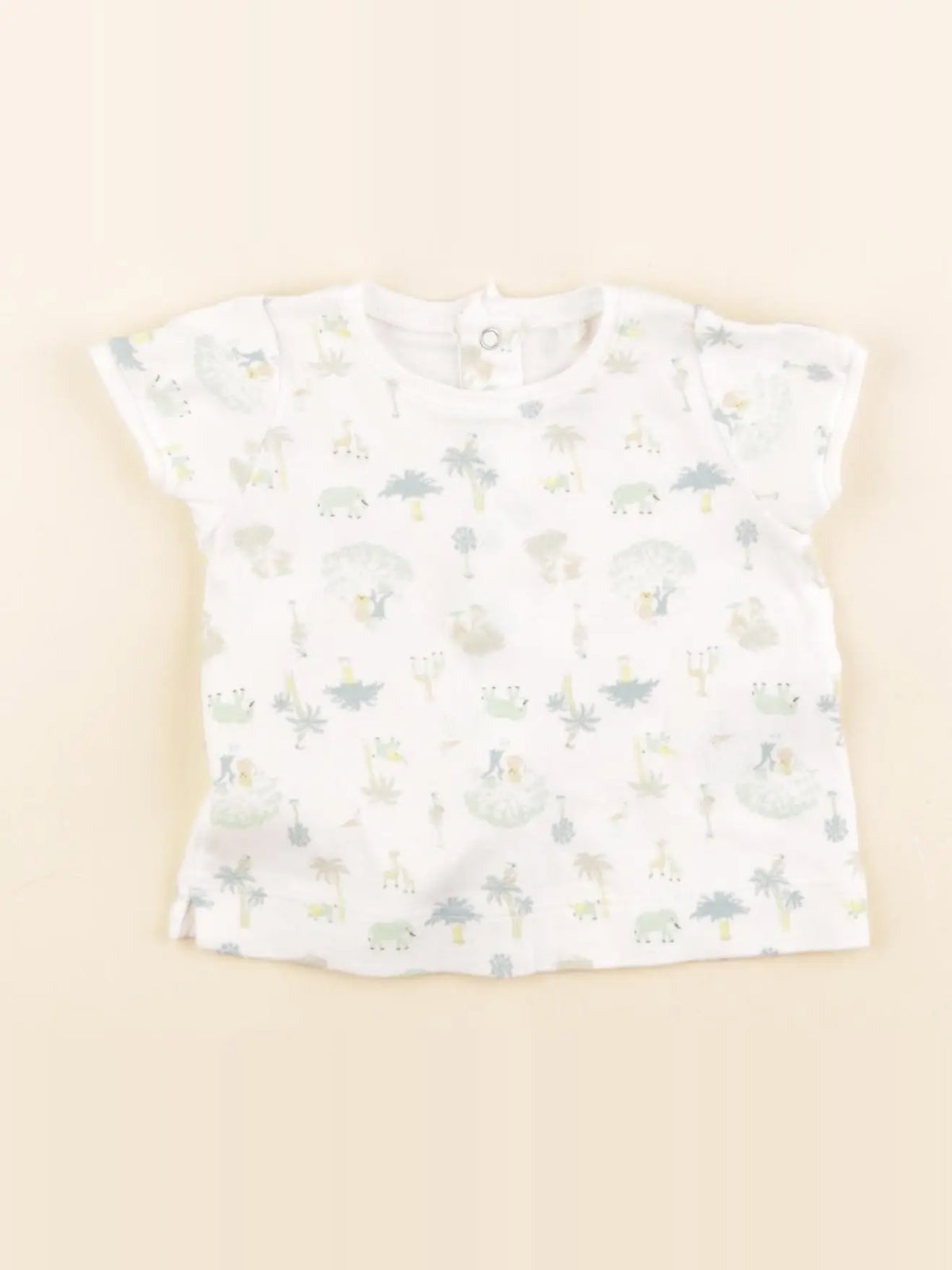 Petit Bateau - tee-shirt blanc, vert - 3 mois