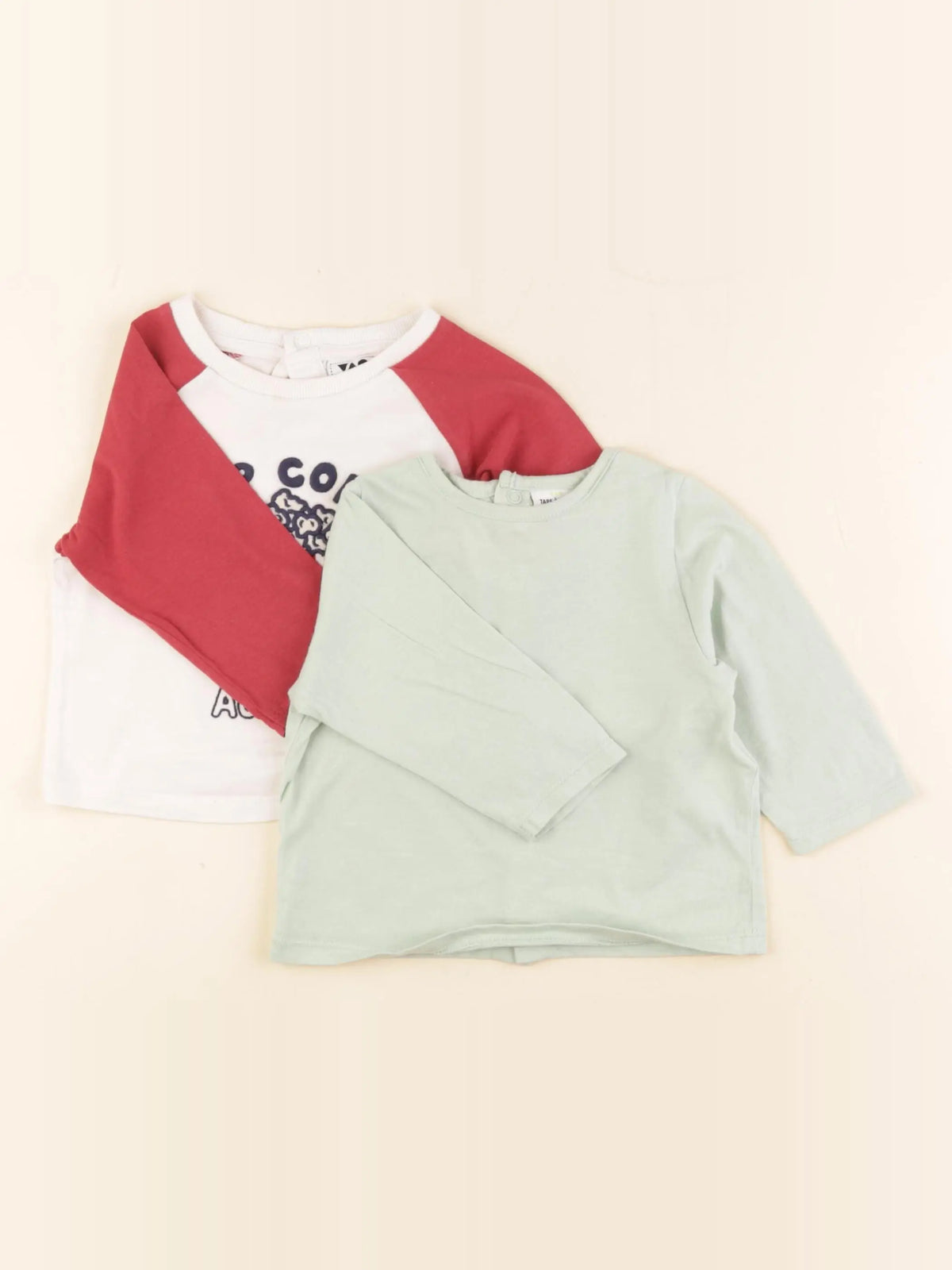 Tape à l'oeil - lot de 2 tee-shirts rouge, vert - 9 mois