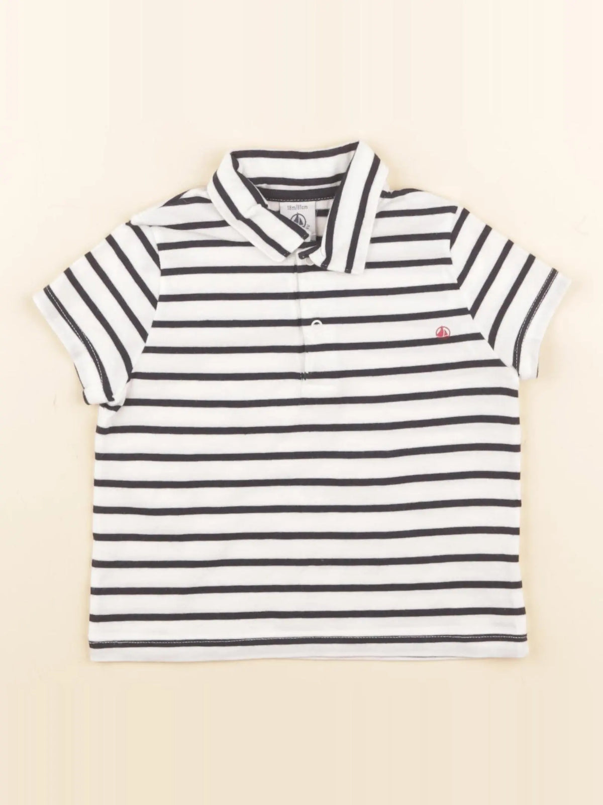 Petit Bateau - tee-shirt blanc, bleu - 18 mois